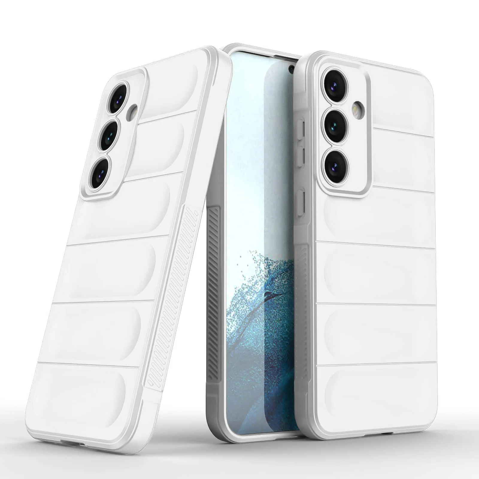 DL3 Mobilak Soft Silicone Protective Case for Samsung Galaxy S23 FE 5G with Camera Protection and Shockproof Design - White