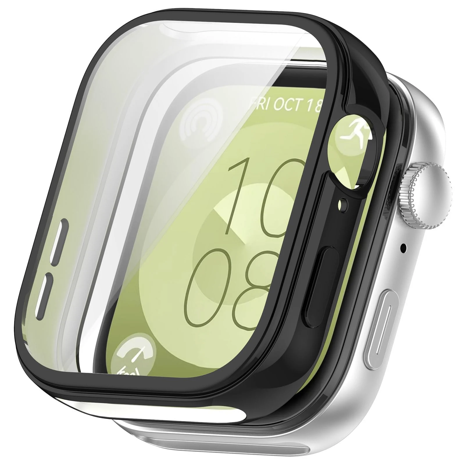 DL3 Mobilak Case Compatible with Huawei Watch Fit 3 Case All-Around with Built-in Screen Protector Watch Soft TPU Shockproof Cover Slim Guard Thin Bumper Shell Protector - Black