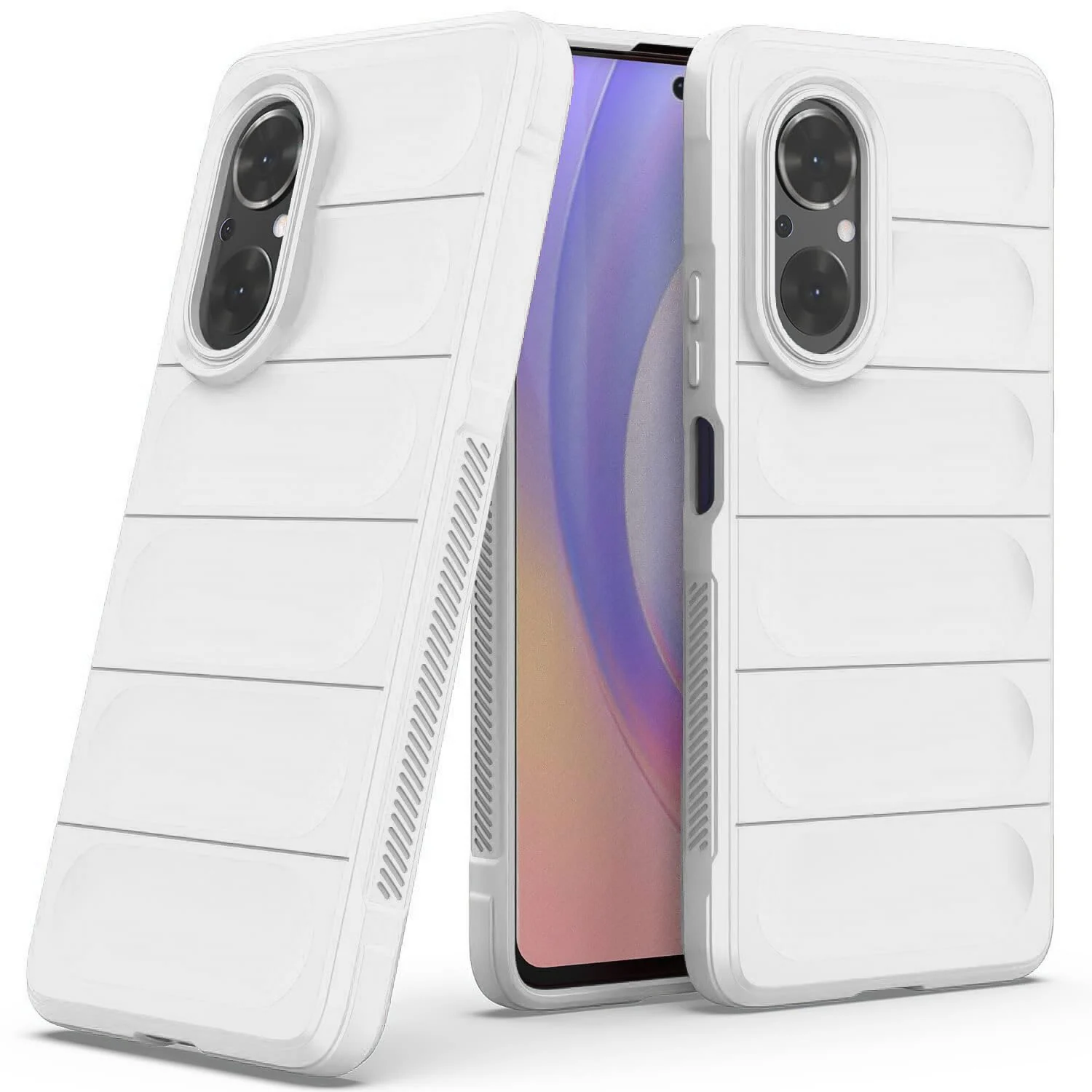 DL3 Mobilak Flexible Silicone and TPU Protective Case with Camera Protection for Huawei Nova 9 SE / Honor 50 SE - White