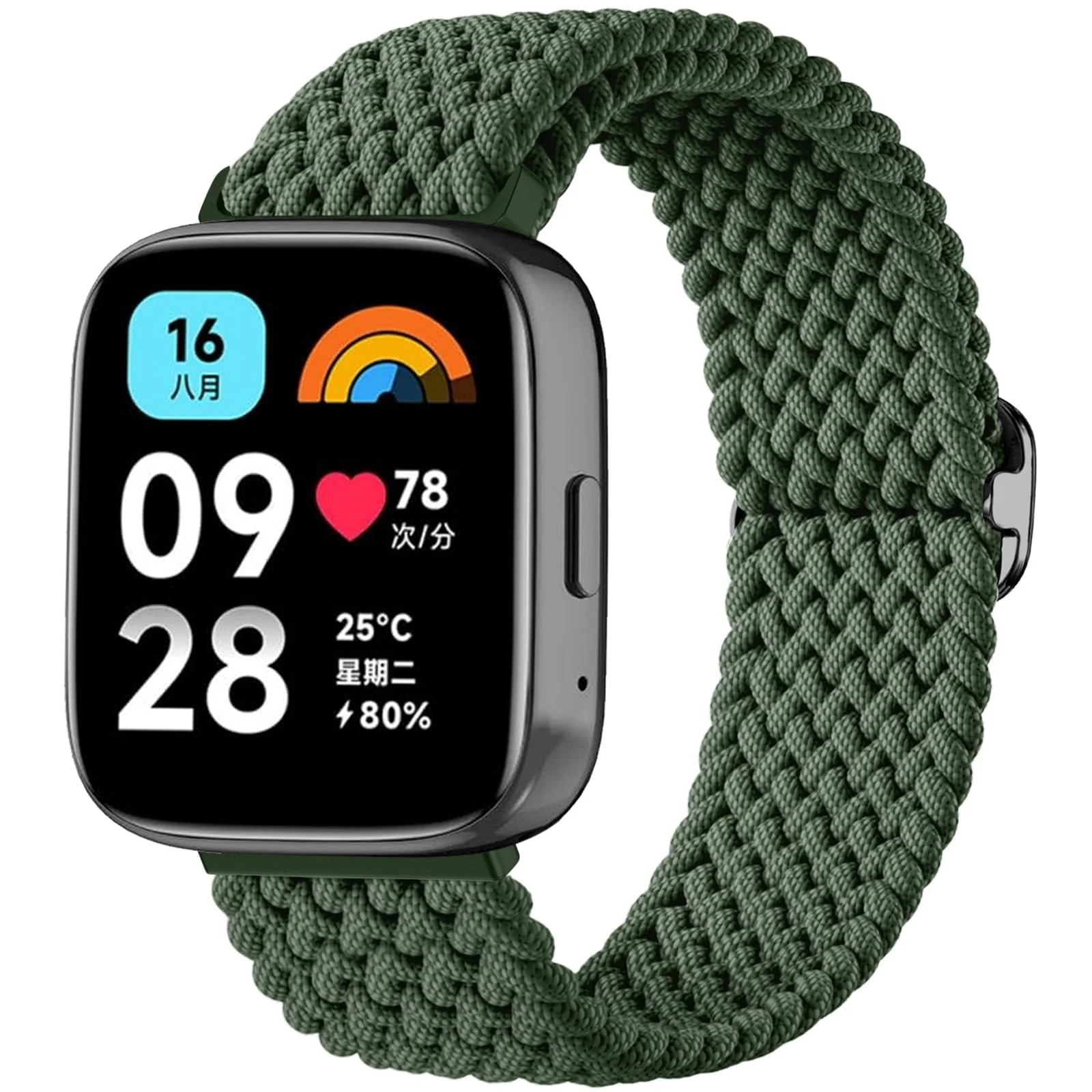 DL3 MOBILAK Soft Elastic Nylon Watch Strap for Xiaomi Redmi Watch 3 Lite and 3 Active - Green