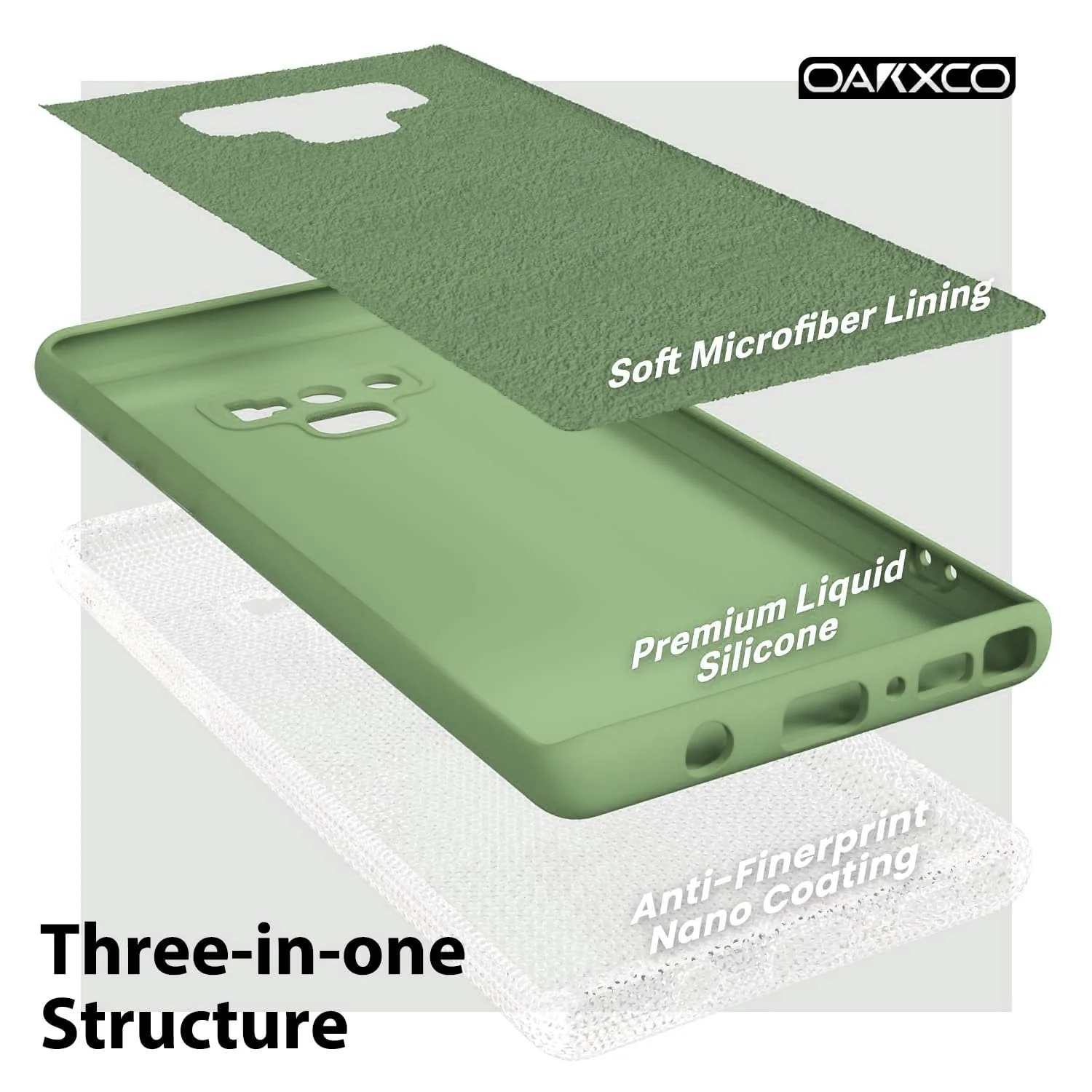DL3 Mobilak Liquid Silicone Case for Samsung Galaxy Note9, Shock-absorbing protection, Scratch-resistant surface, Soft microfiber lining - Mint Green