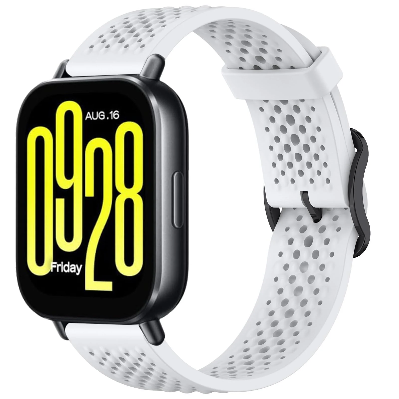 DL3 Mobilak 22 mm Silicone Breathable Sport Bracelet For Xiaomi Redmi Watch 5 Active/Redmi Watch 5 Lite Strap, 22mm Adjustable Armband Watchbands Quick Wristband Watch Strap Bands - White