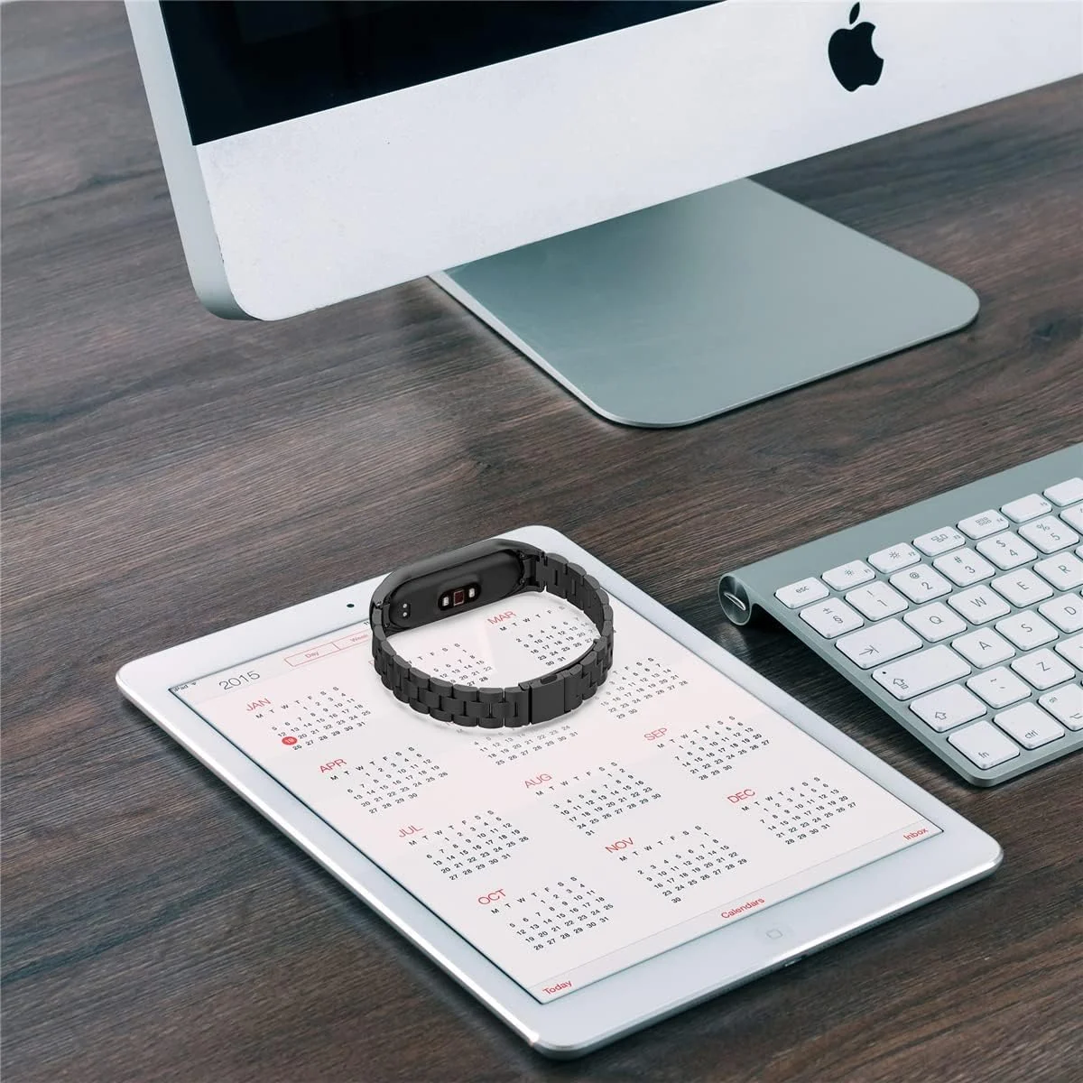 DL3 Mobilak Compatible For Xiaomi Mi Band 7 Strap, Metal Bracelet MiBand 7 Waterproof Stainless Steel Wrist Strap Accessory Band Strap for Xiaomi Mi Smart Band 7 - Black