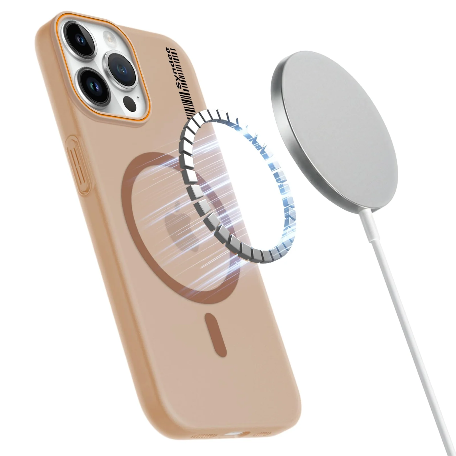 DL3 Mobilak Matte MagSafe-Compatible Magnetic Case for iPhone 13 Pro Max with Camera Protection and Ring Holder - Brown