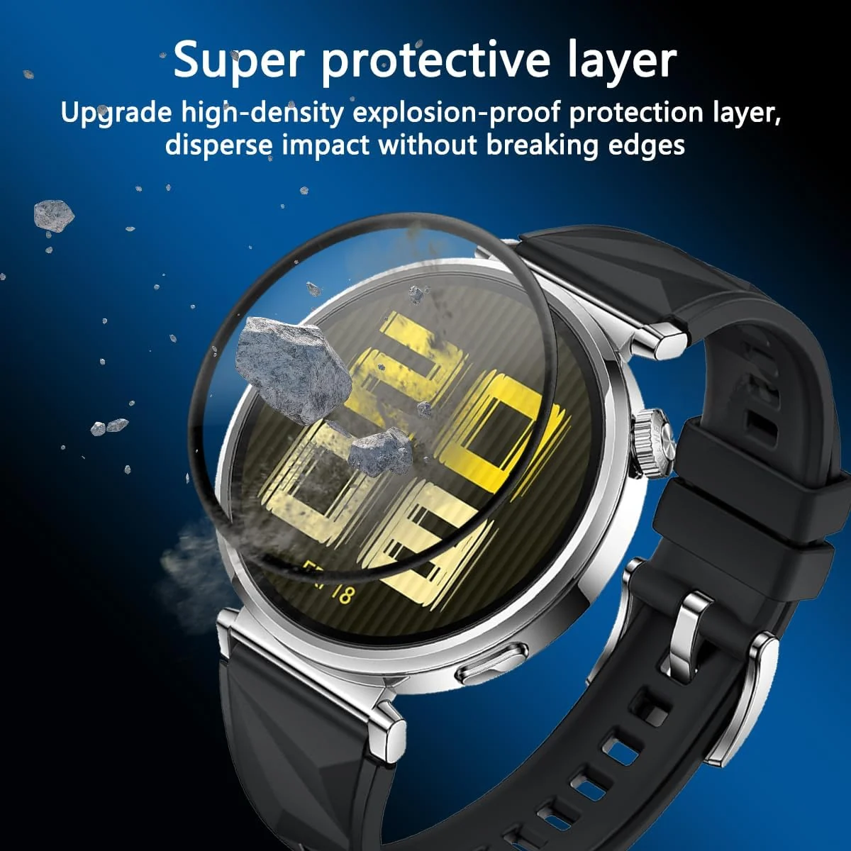 DL3 Mobilak Screen Protector For Huawei Watch GT 5 41mm, 3D Curved Soft Edge Protective Film [Anti-Scratch] [Bubble Free] [Ultra Shatterproof] [High Sensitive] (Not Glass) For Huawei Watch GT5 41mm - Black