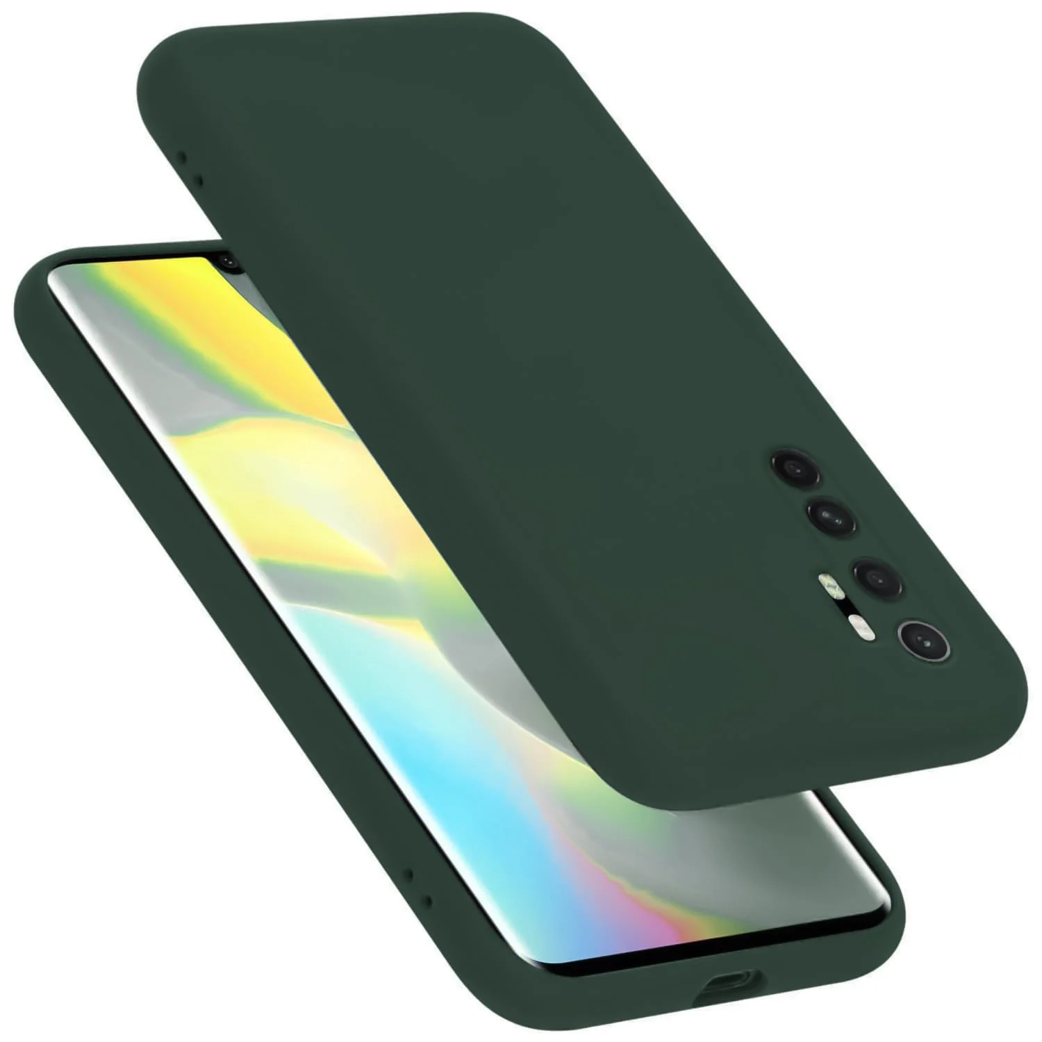 DL3 Mobilak Silicone Protective Case for Xiaomi Mi Note 10 Lite, Shock-absorbing protection, Scratch-resistant surface, Soft microfiber lining - Green