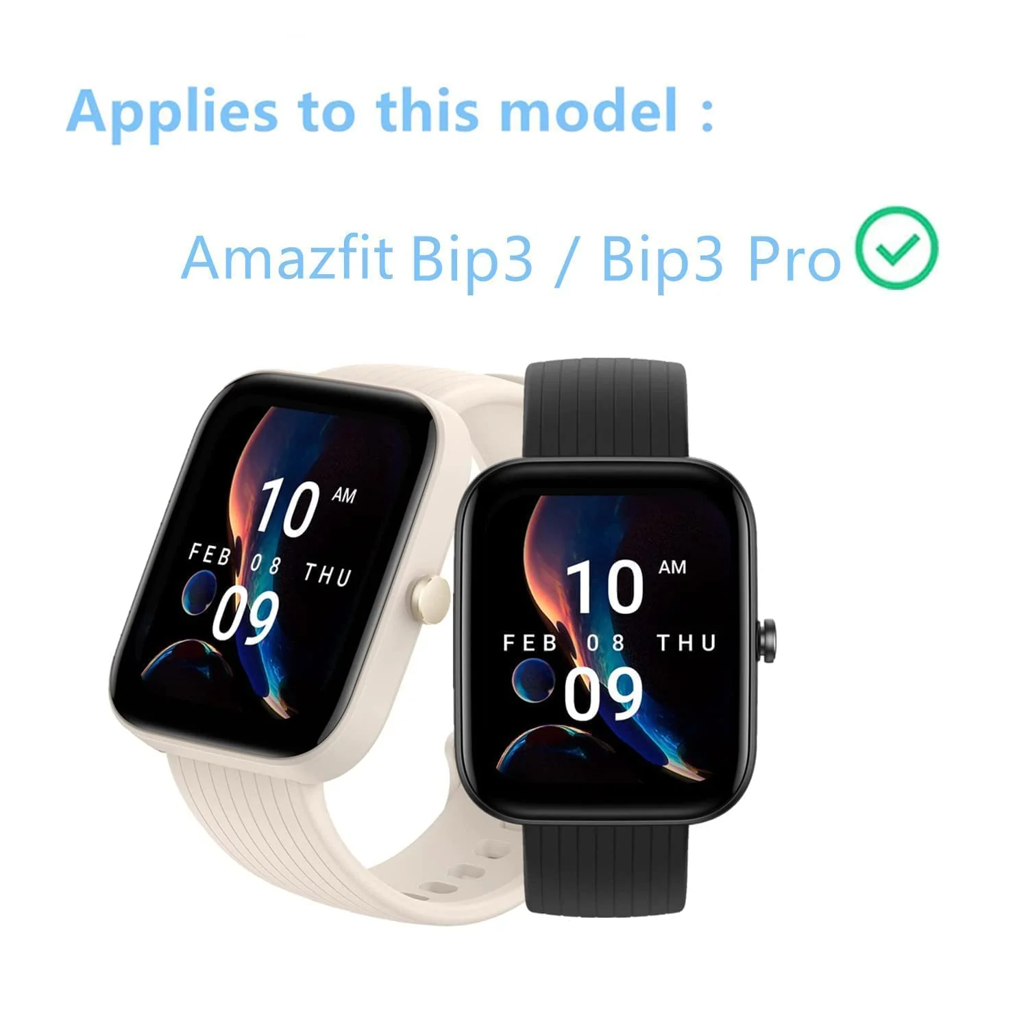 DL3 Mobilak Screen Protector For Amazfit Bip 3 / Amazfit Bip 3 Pro, 3D Curved Soft Edge Protective Film [Anti-Scratch] [Bubble Free] [Ultra Shatterproof] [High Sensitive] (Not Glass) - Black