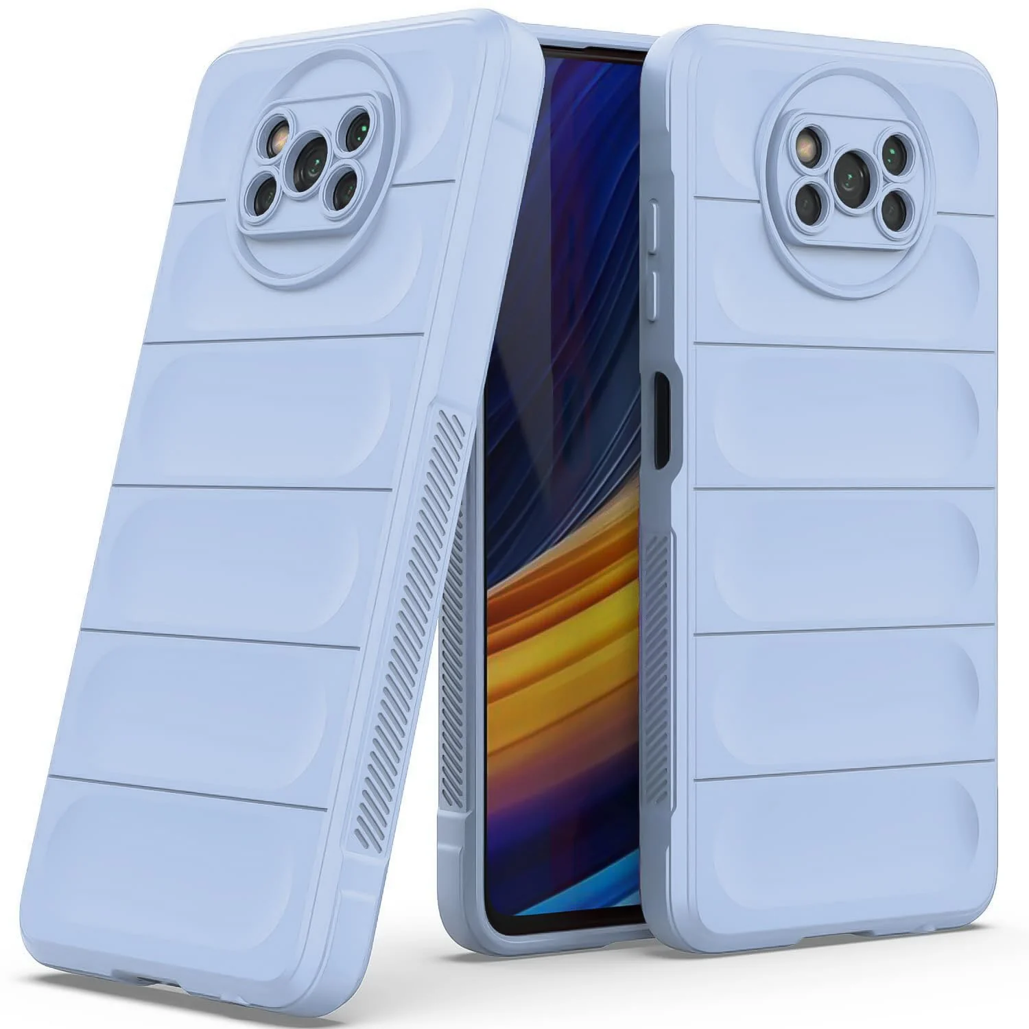 DL3 Mobilak Flexible Silicone and TPU Protective Case with Camera Protection for Xiaomi Poco X3 NFC / Poco X3 / Poco X3 Pro - Baby Blue