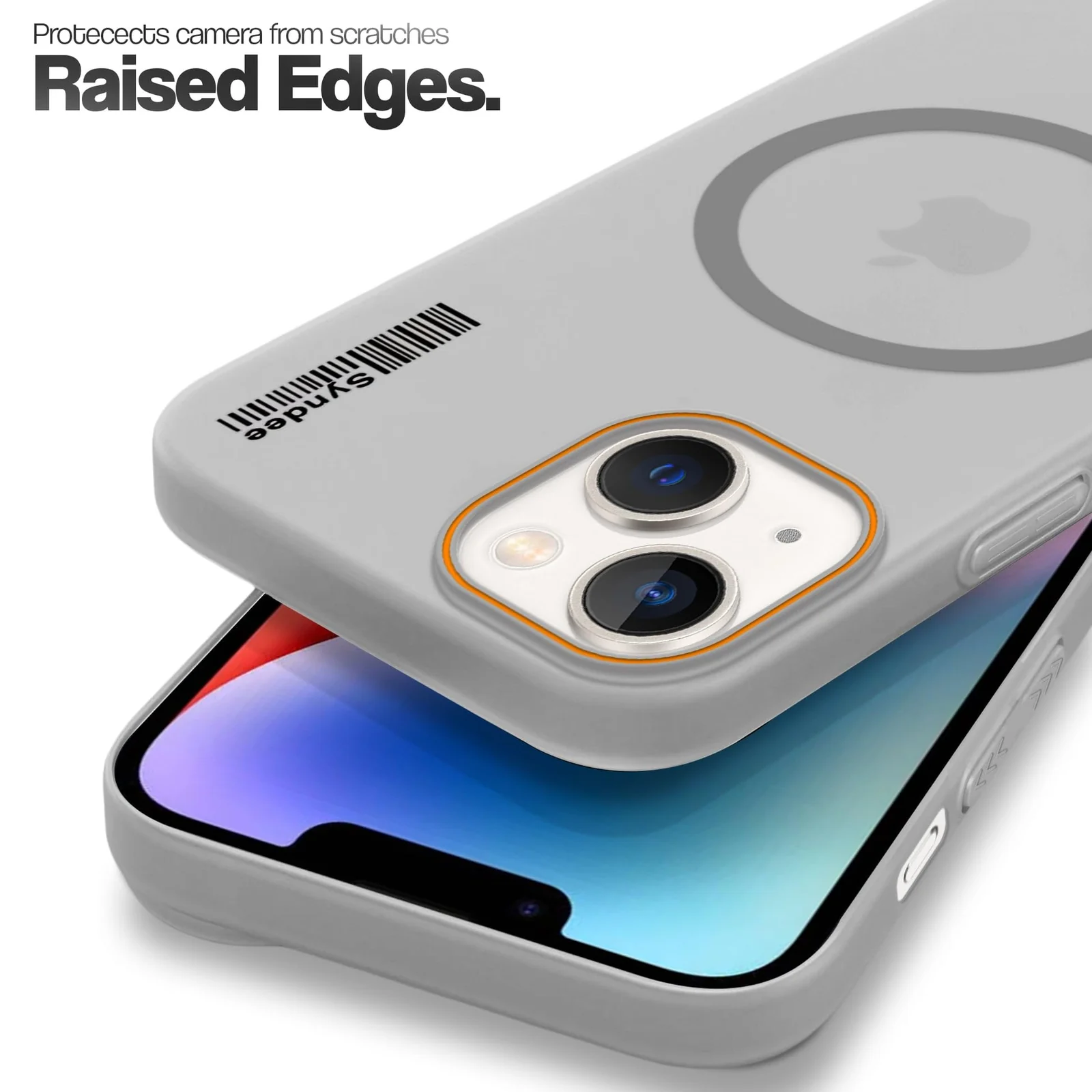 DL3 Mobilak Translucent Matte Case for iPhone 15 6.1 Inch, Compatible with MagSafe accessories, Shock-absorbing protection, Integrated ring holder - Gray