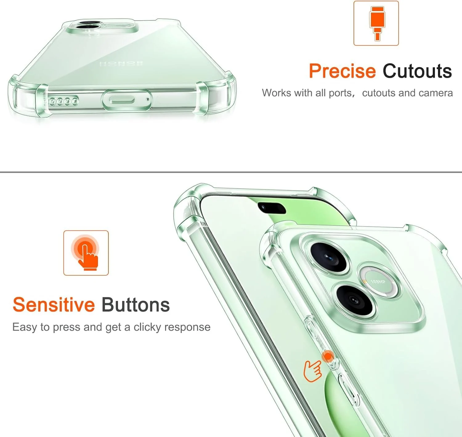 DL3 Mobilak Clear TPU Case for Honor 600 Lite 5G, Camera protection, Shock-absorbing protection, Scratch-resistant surface - Clear