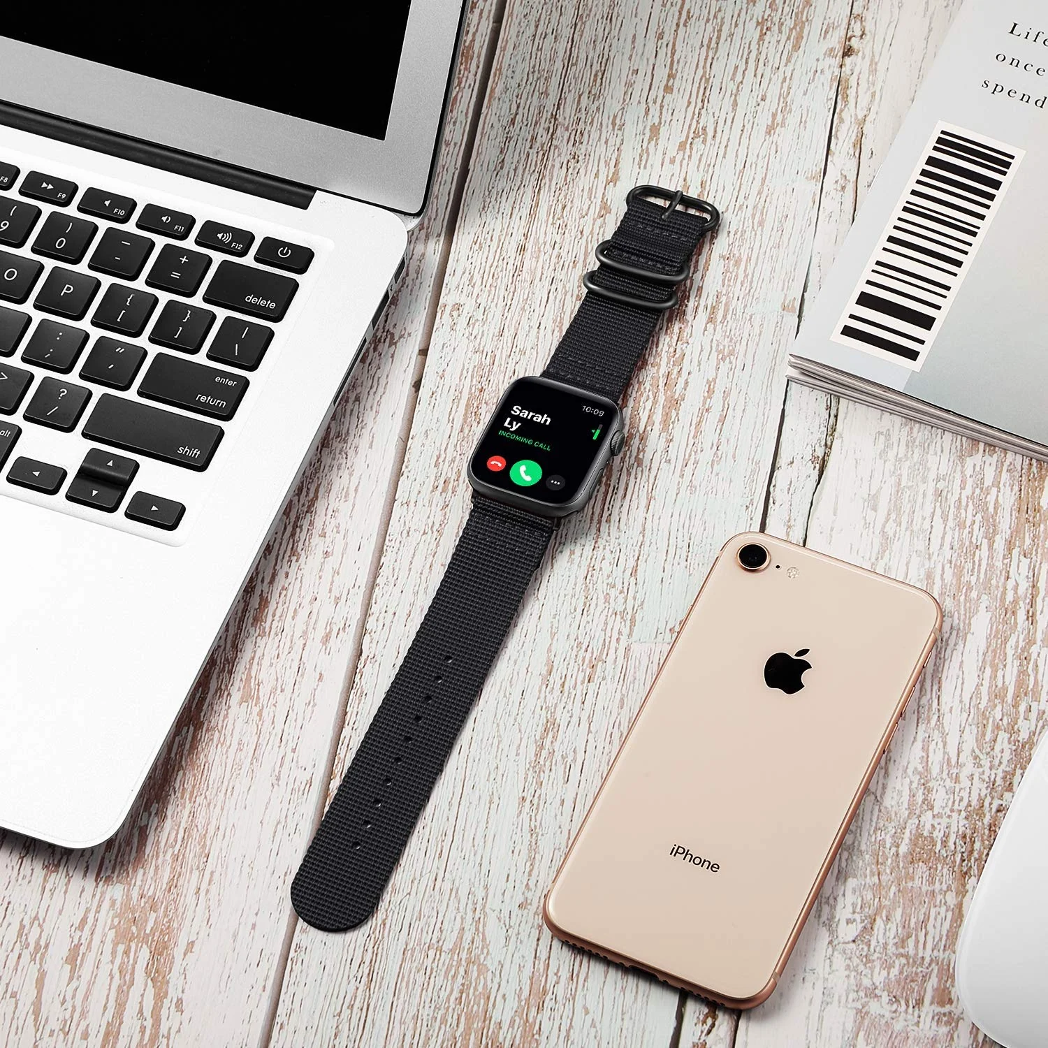 DL3 Mobilak Nylon Solo Loop Stretchy Straps For Apple Watch Band 49mm 45mm 44mm 42mm 41mm 40mm 38mm, Elastic Wristbands for iwatch Series 8 Ultra 7 6 5 4 3 2 1 Se (B. , 38MM/40MM/41MM) - B.Black