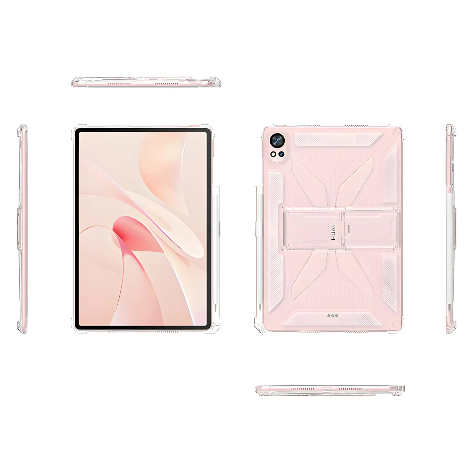 DL3 Mobilak Transparent Stand Case for Huawei MatePad Air 12 inch 2024/Matepad 12X 2024 Shockproof, Thin Slim Lightweight Anti-Yellowing Bumper, Kickstand Cover, with Pencil Holder - Clear