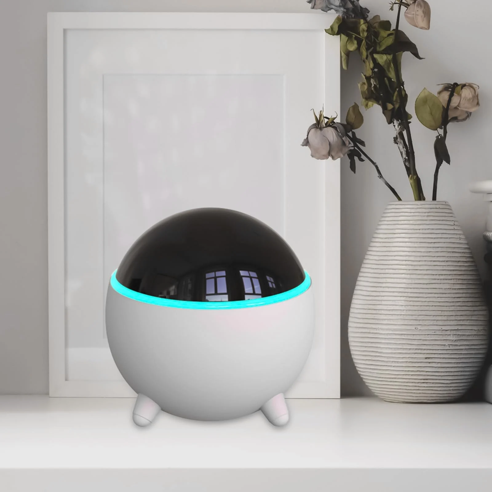 Mobigon Wood Cool Mist Ultrasonic Humidifier for Room Moisture, Aroma Diffuser for Home, 300ml Essential Oil Diffuser with 7 Colorful Night Light, Auto Shut-Off, Home, Office, car - White