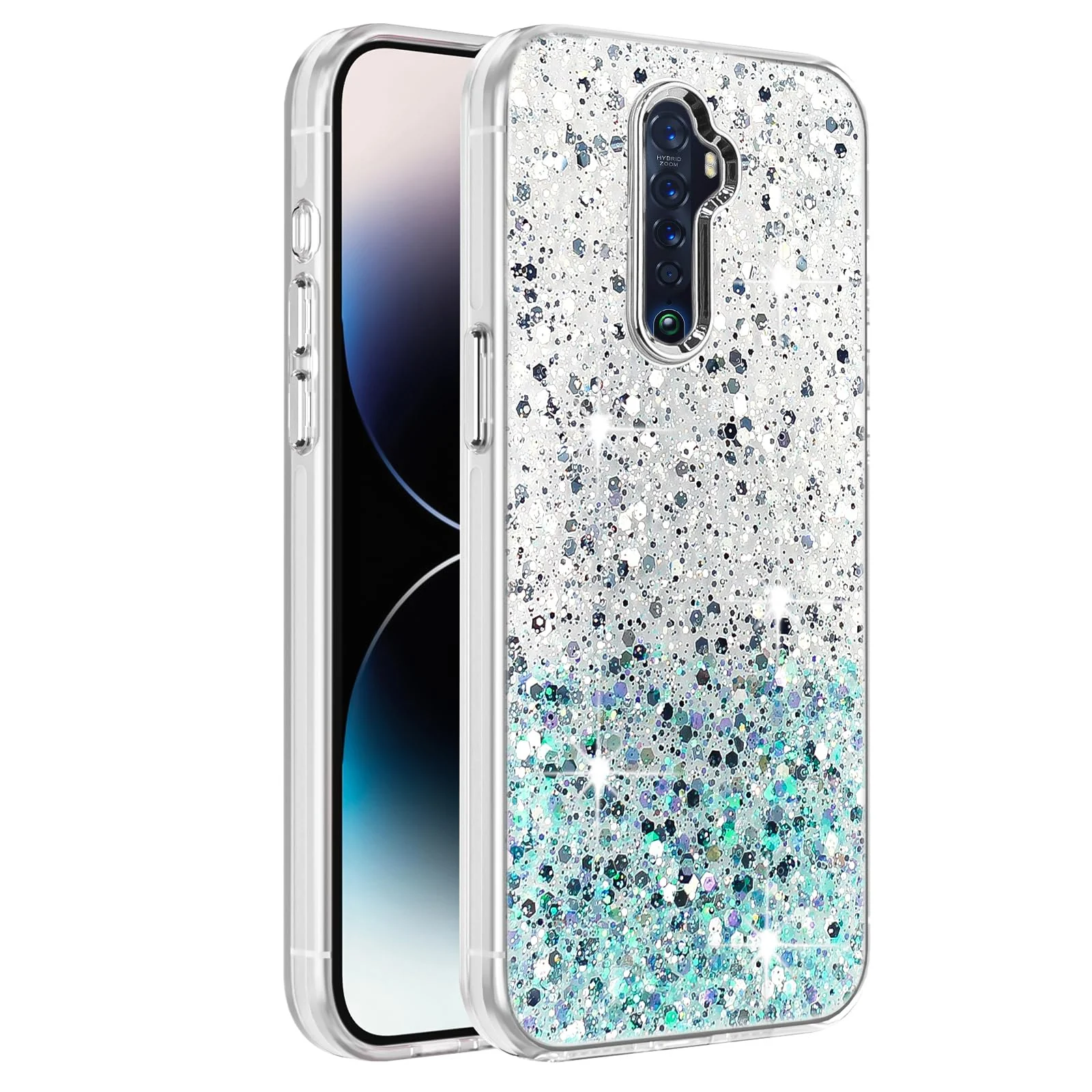 Oppo Reno 2F / Reno 2Z — DL3 Mobilak Glitter Protective Case for OPPO Reno 2F / Reno 2Z, Supports wireless charging, Camera protection, Shock-absorbing protection