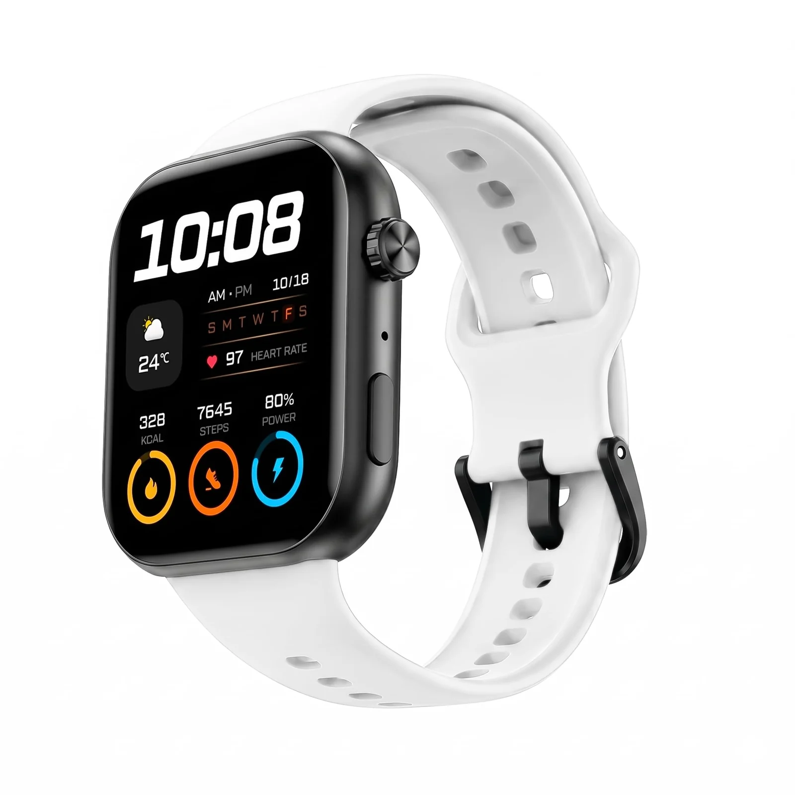 DL3 Mobilak Silicone Bracelet for HONOR Choice Watch 2i Strap, Soft Silicone Sport Replacement Strap for Women/Men, Adjustable Waterproof Sports Band for HONOR Choice Watch 2i - White