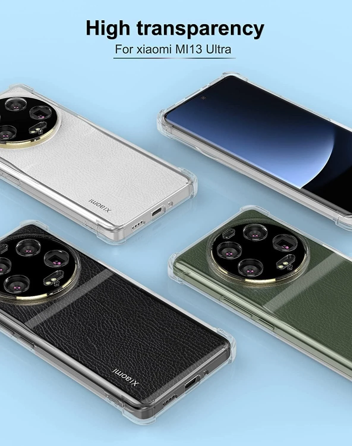 DL3 Mobilak Case Compatible with Xiaomi 13 Ultra, Cover Silicone TPU Gorilla Anti-shock Protector Camera Shockproof Corners - Clear