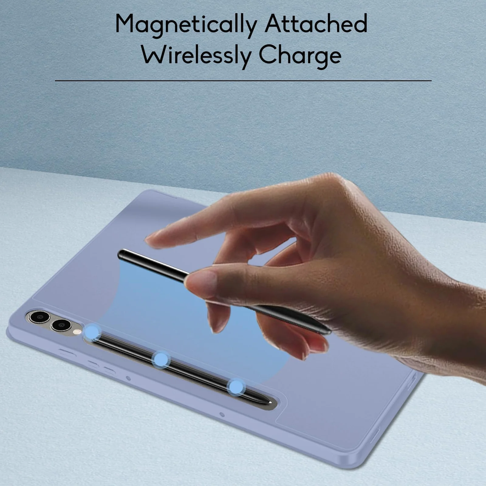 DL3 Mobilak Case for Samsung Galaxy Tab S9+ Plus/Galaxy Tab S9 FE+ Plus 12.4 Inch 2023 with S Pen Holder, Soft TPU Tri-Fold Stand Protective Tablet Cover, Auto Wake/Sleep - A. Lavender
