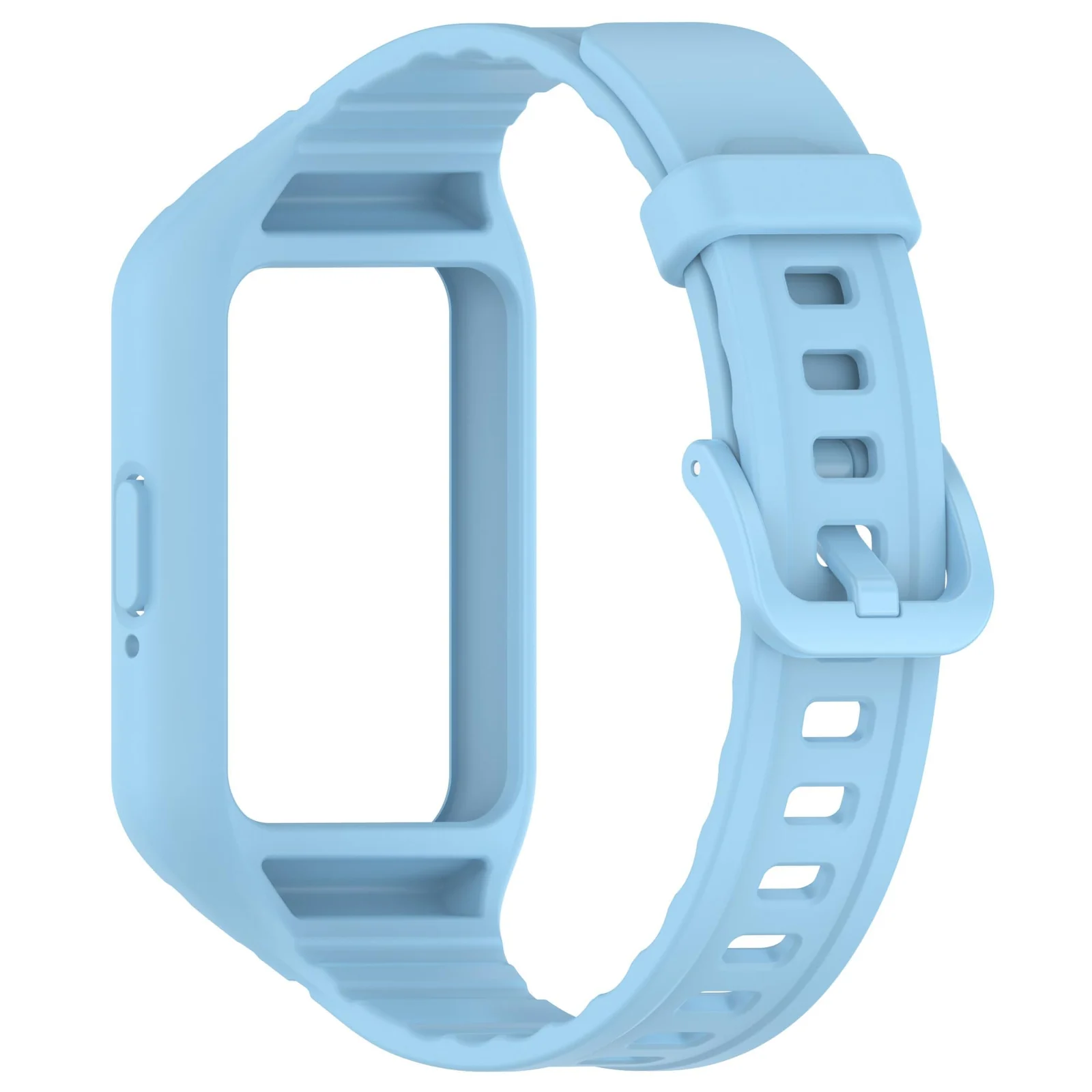 DL3 Mobilak Strap Compatible with Samsung Galaxy Fit 3 SM-R390, Silicone Sport Band Replacement Watchband with Bumper Case for Samsung Galaxy Fit 3, Adjustable Wristband - Sky Blue