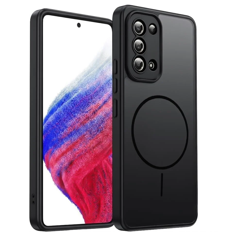DL3 Mobilak Case For OPPO A3 / OPPO A3X Translucent Matte PC Back & Soft TPU Edge, [Not Compatible with MagSafe] Anti-Scratch Shockproof Protective Cover with Full Camera Protection - Black