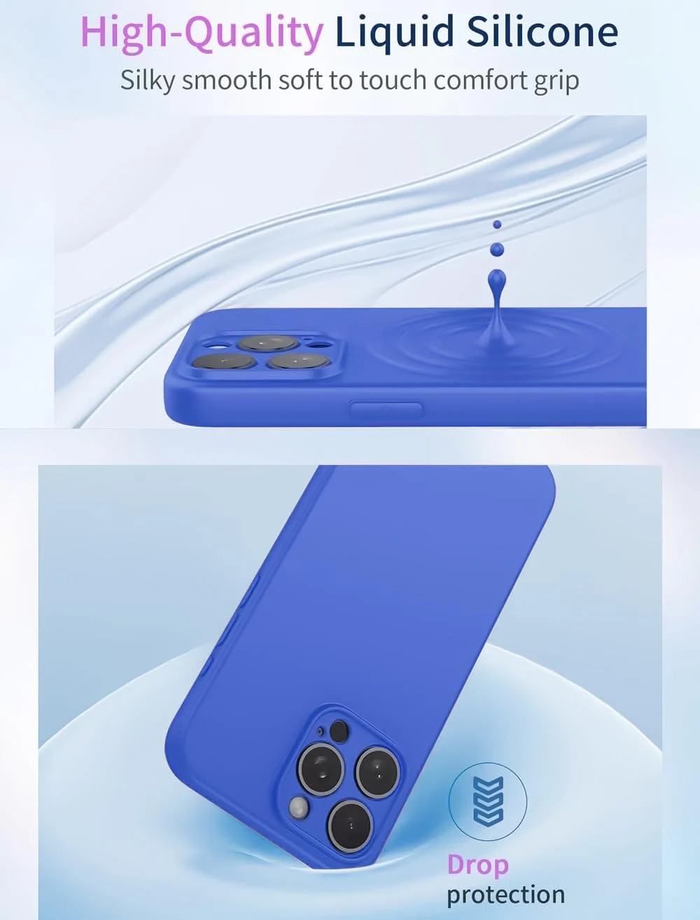 DL3 Mobilak Liquid Silicone Case for realme C65, Shock-absorbing protection, Scratch-resistant surface, Soft microfiber lining - Light Blue