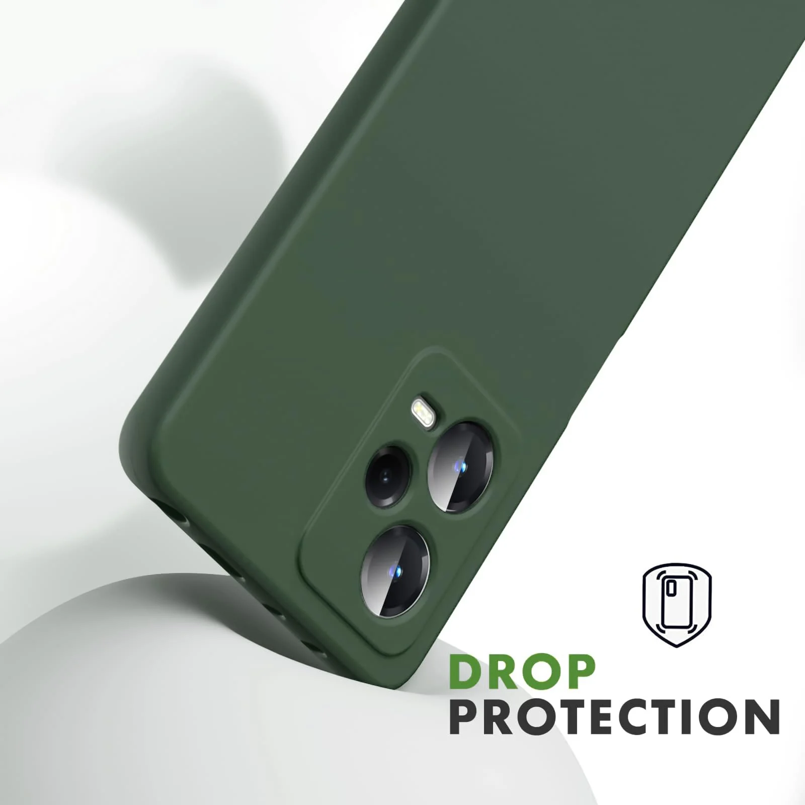 DL3 Mobilak Liquid Silicone Protective Case with Soft Microfiber Lining with Full Camera Protection for Xiaomi Redmi Note 12 Pro Plus 5G - Green