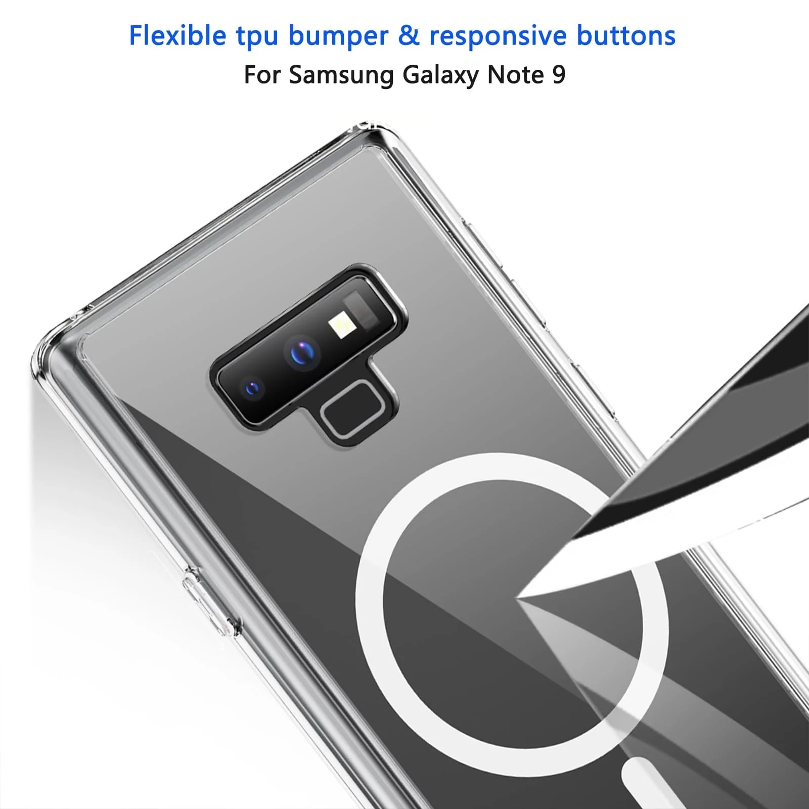 DL3 MOBILAK MagSafe-Compatible Phone Case for Samsung Galaxy Note 9, Clear