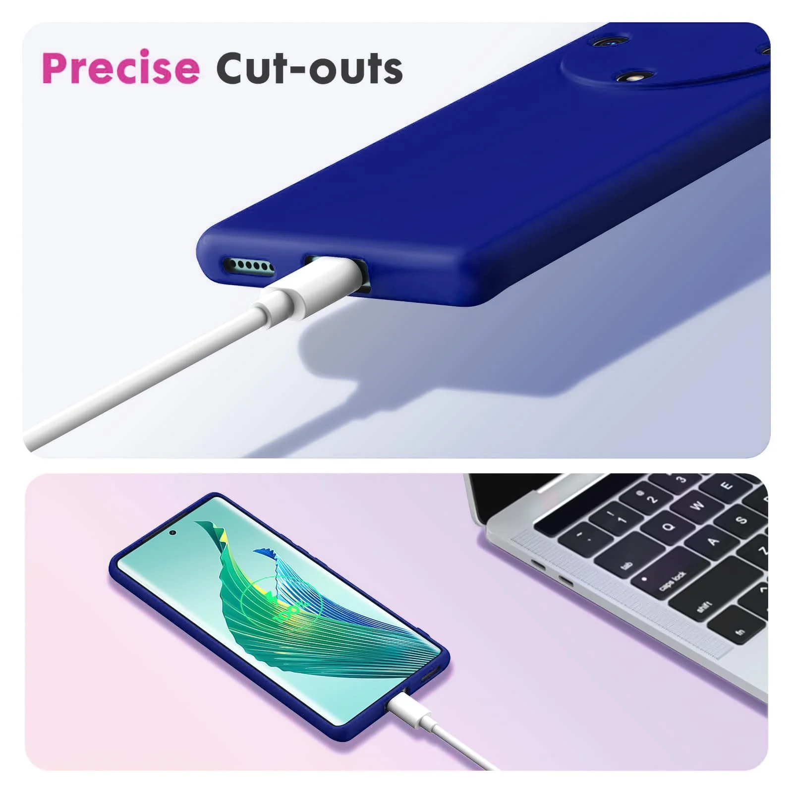 DL3 Mobilak Honor X9a Case, Soft Flexible Silicone Gel Rubber Bumper Cover, Full Body Shockproof Protective Phone Case - Pepsi - Hot Blue