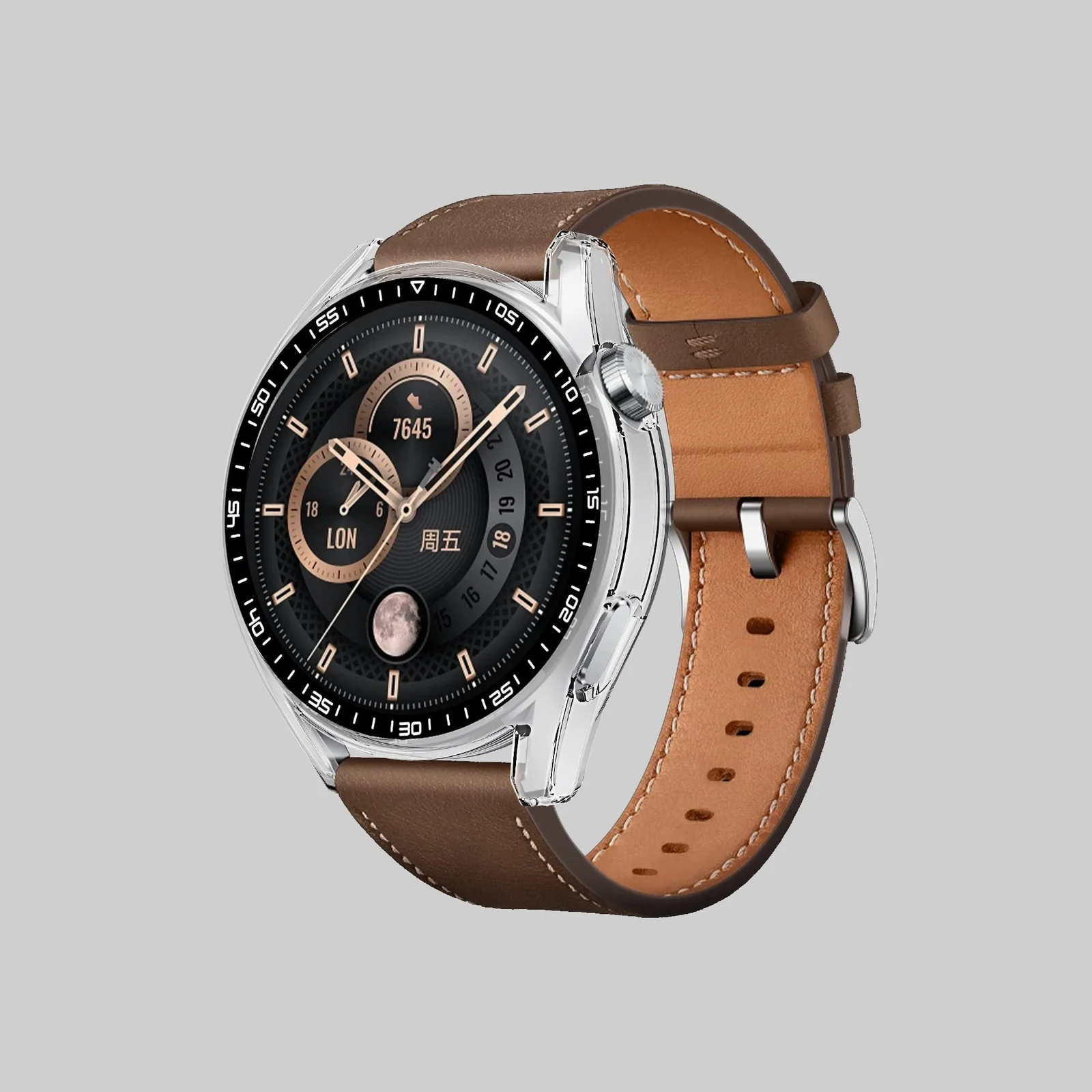 DL3 Mobilak Protective Watch Cover with Screen Protector for Huawei Watch GT3 46mm, Slim, lightweight profile - Clear