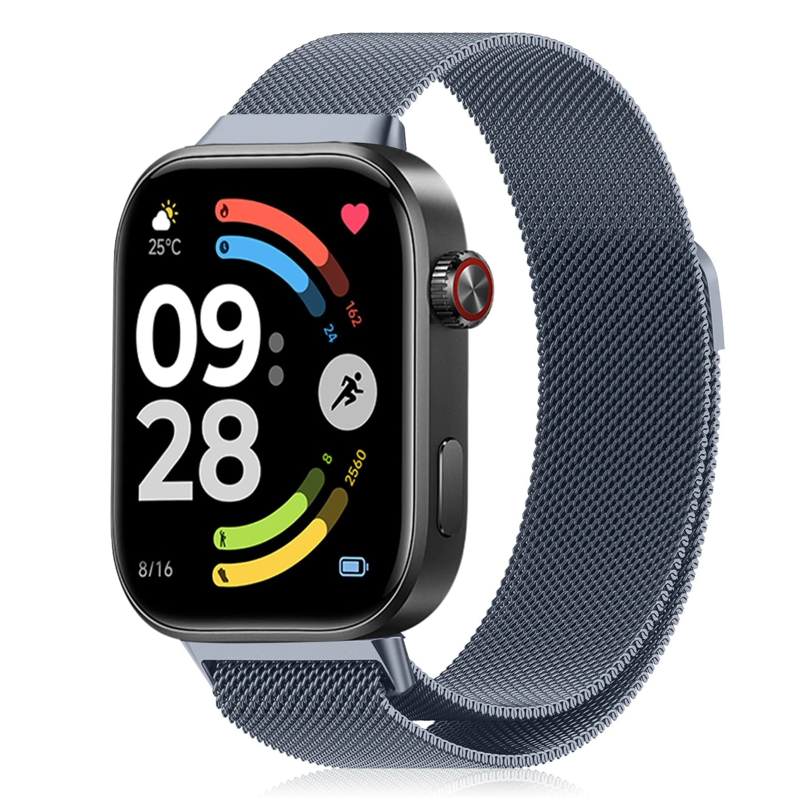 Dl3 Mobilak Metal Strap for Xiaomi Redmi Watch 6/5/4/6 Active/6 Lite/Smart Band 10 Pro/9Pro/8 Pro, Breathable Stainless Steel Mesh with Magnetic Buckle, Men Women Replacement Strap - Silver