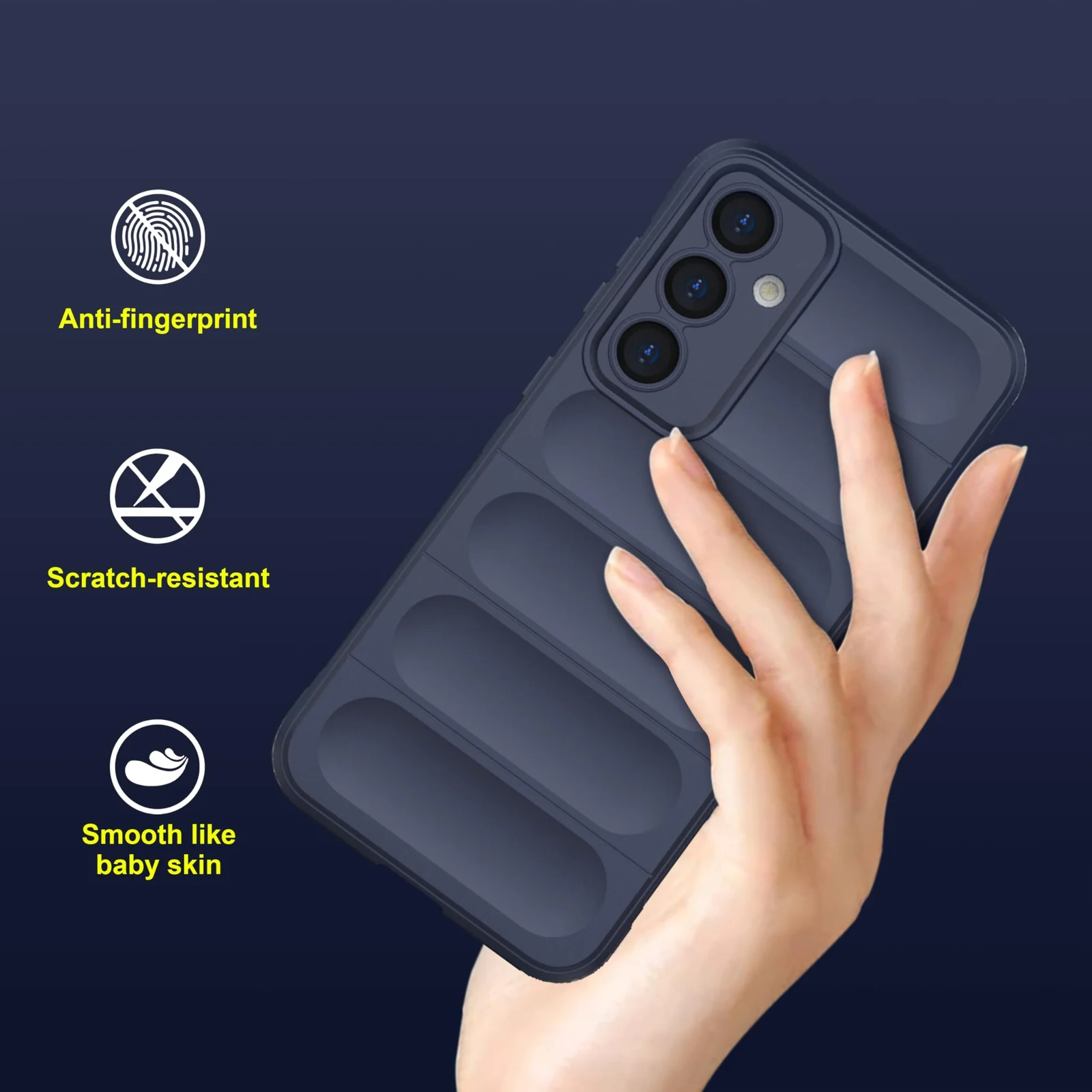 DL3 Mobilak Rugged Protective Case for Samsung Galaxy A55, Camera protection, Shock-absorbing protection, Non-slip grip - Blue
