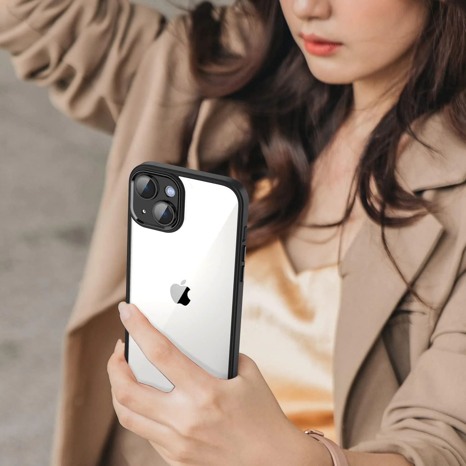 DL3 Mobilak TPU Protective Case for iPhone 14 6.1-Inch, Shock-absorbing protection, Scratch-resistant surface, Raised edges around the screen and camera - A.Black