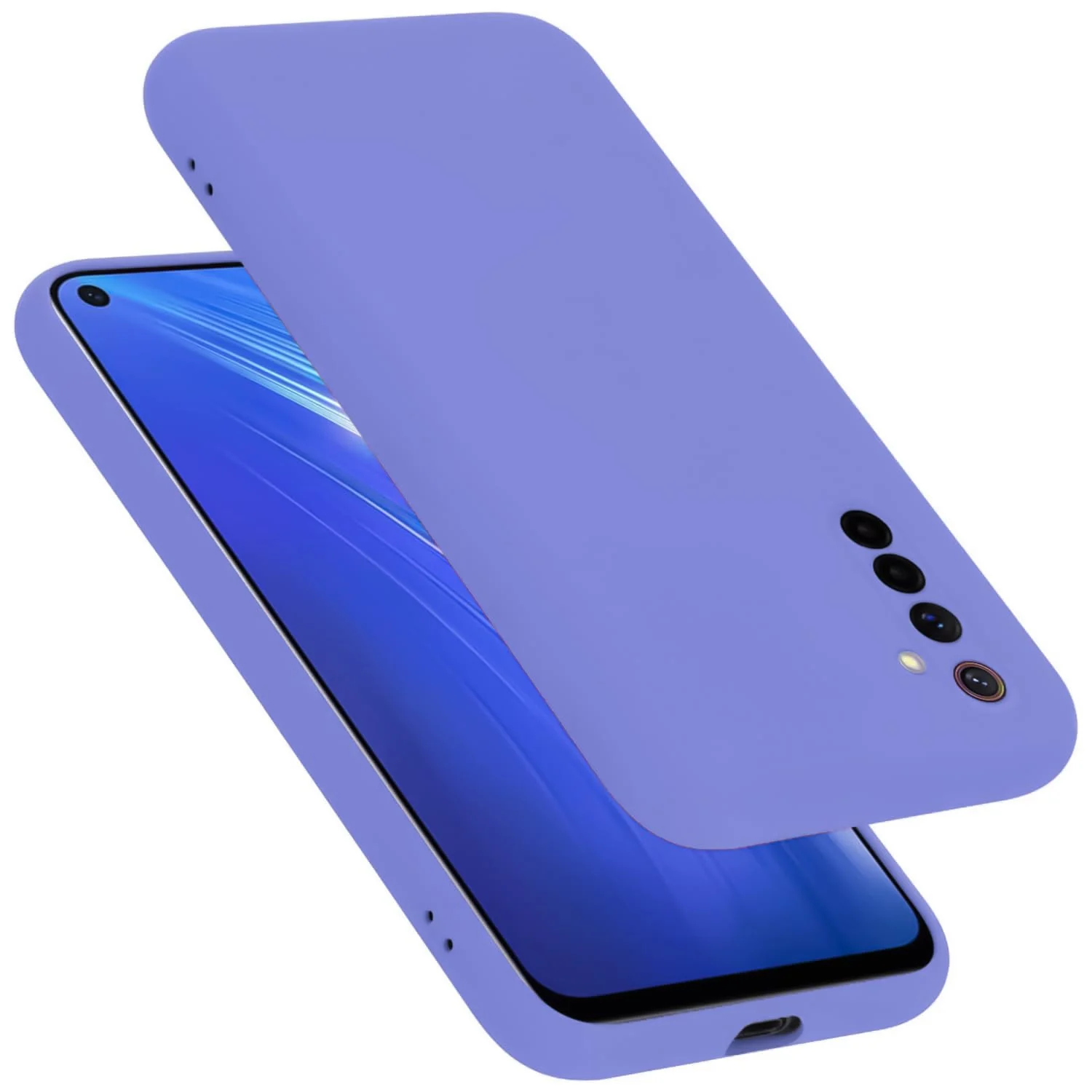 DL3 Mobilak Liquid Silicone Protective Case with Soft Microfiber Lining with Full Camera Protection for realme 6 Pro - Baby Blue