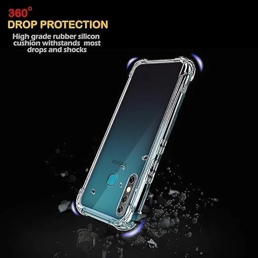 DL3 Mobilak Clear TPU Protective Case for Infinix Hot 8 - Hot 8 Lite - X650 with Camera Protection and Shockproof Design - Clear