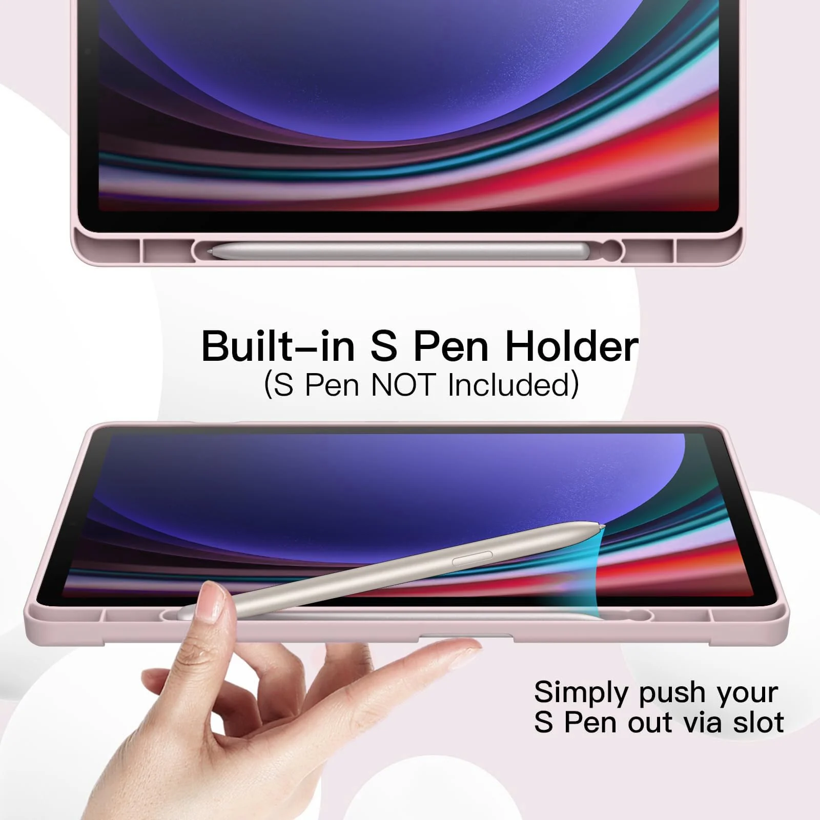 DL3 Mobilak Xiaomi Pad 6/Pad 6 Pro Case with Pen Holder 11.0 inch 2023, Soft TPU Back Trifold Stand Protective Smart Cover Flip for Xiaomi Pad 6/Pad 6 Pro, Auto Wake&Sleep - Pink Sand