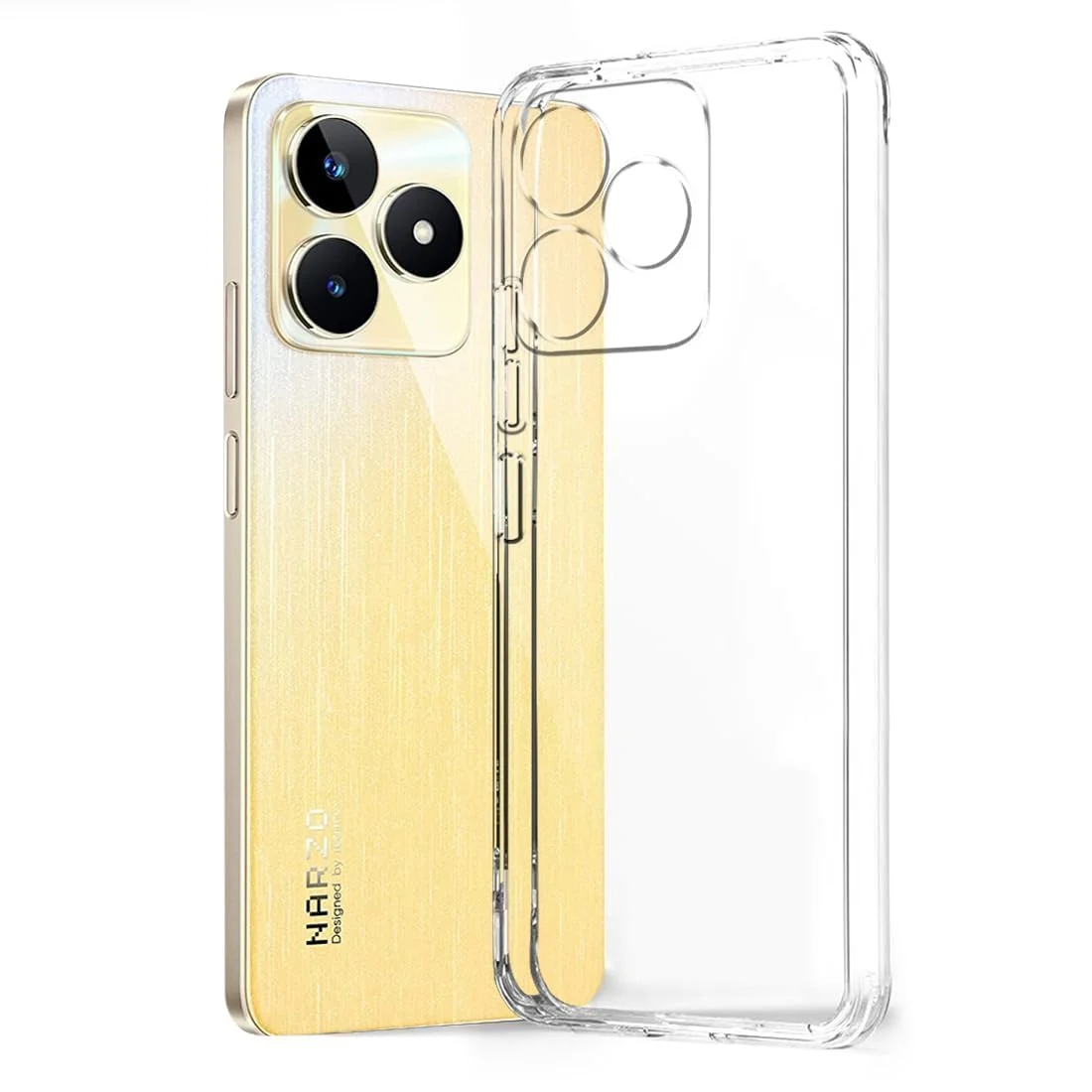DL3 Mobilak Case Compatible with realme C53 / realme Narzo N53 Case Crystal Soft TPU Gel Case Flexible Silicone Anti-Scratch Camera Protection TPU Cover - Clear