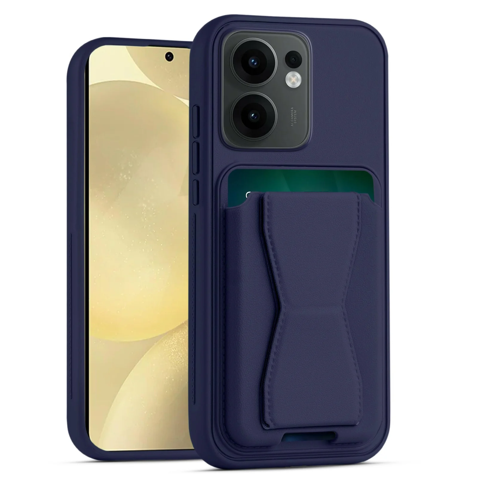 DL3 Mobilak Leather Wallet Case with Card Slot for OPPO Reno13 F / Reno 13F with Camera Protection and Shockproof Design - Blue