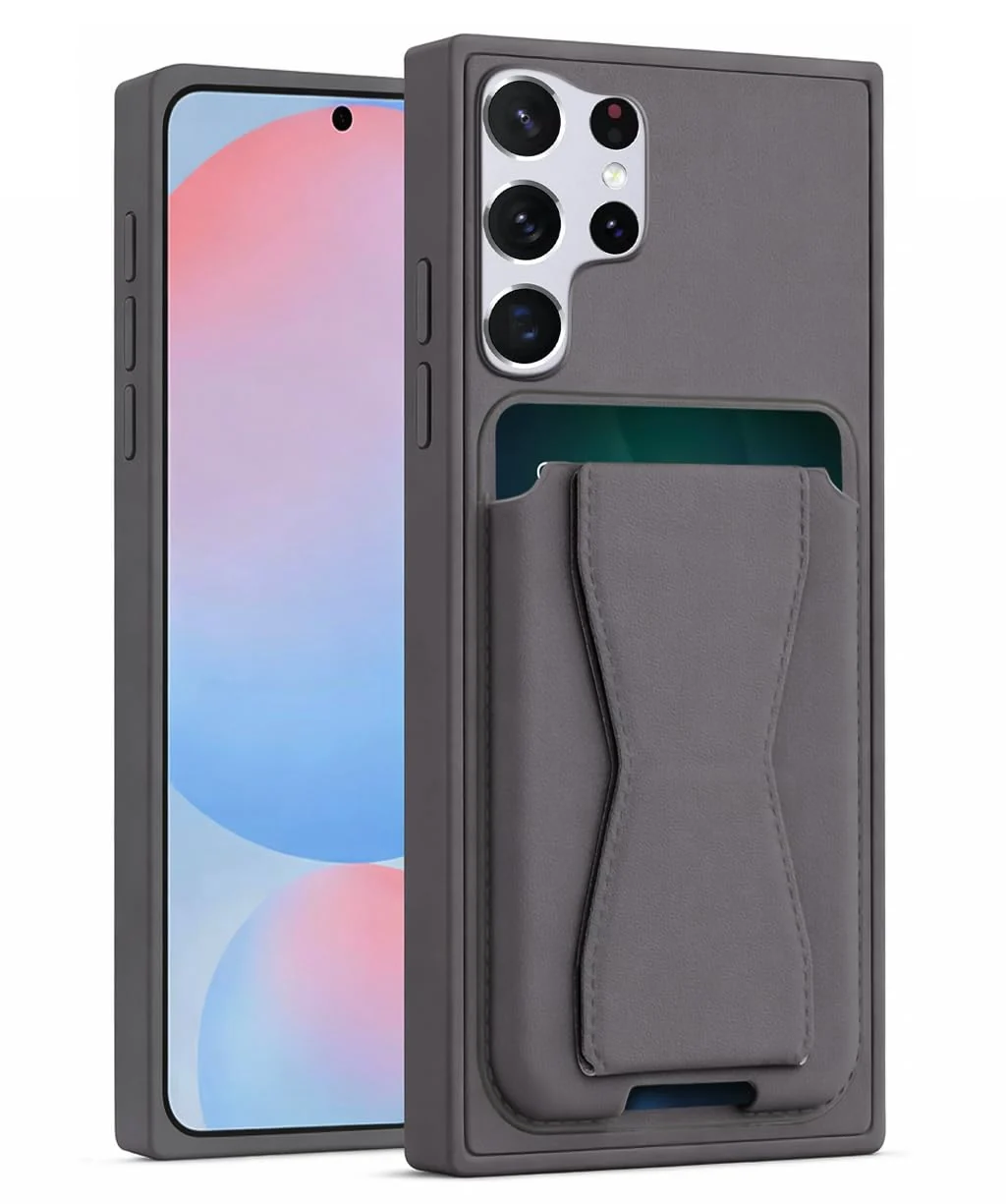 "DL3 Mobilak Leather Wallet Case with Card Slot for Samsung Galaxy S23 Ultra (6.8"") with Camera Protection and Shockproof Design - Lavender Purple"