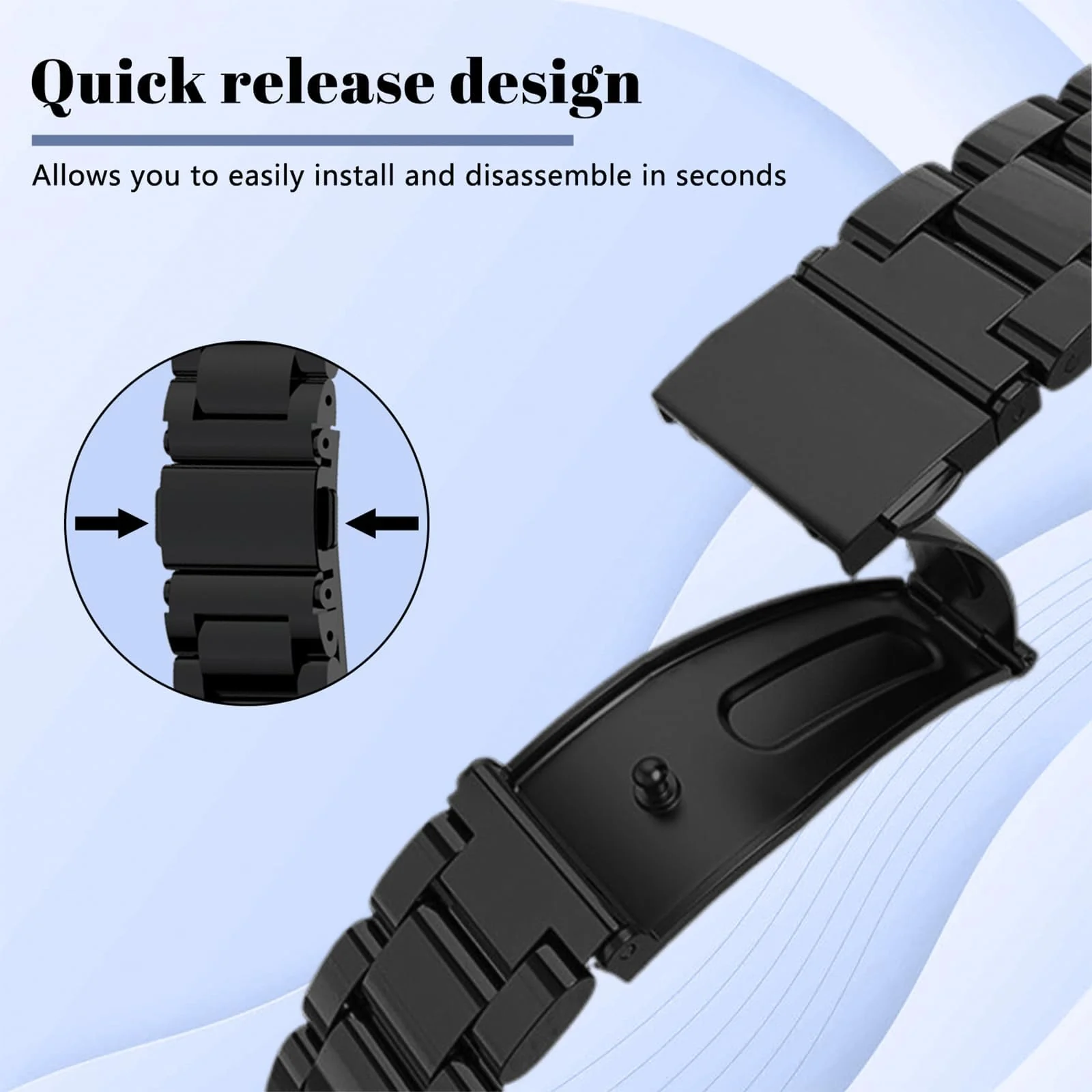 DL3 Mobilak Bracelet Compatible with Xiaomi Redmi Watch 3 Lite/Redmi Watch 3 Active, Stainless Steel Metal Replacement Watch Band With Frame Metal Women Men Replacement Strap - Black