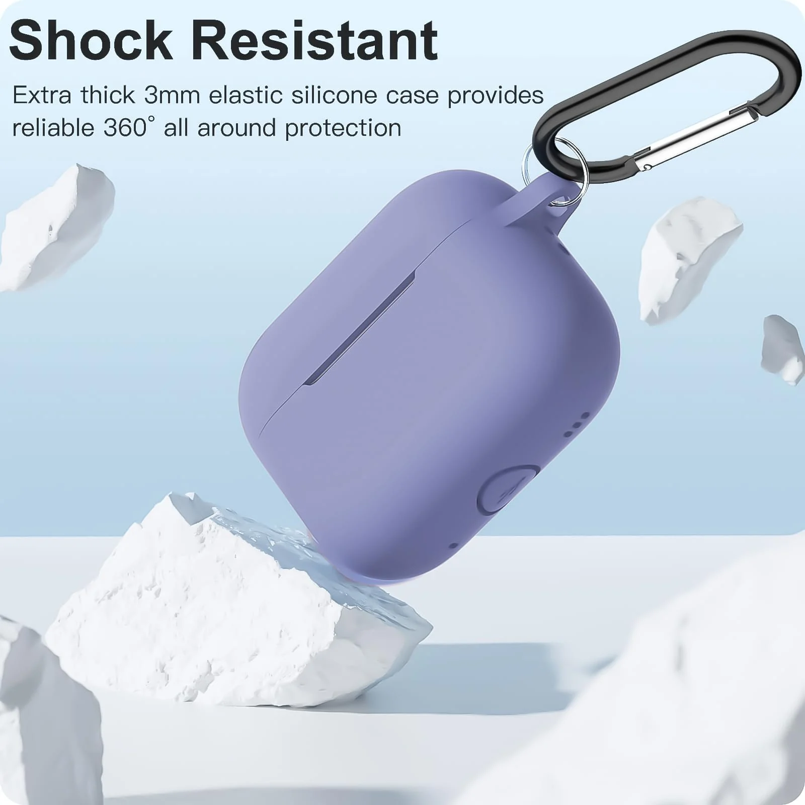DL3 Mobilak Compatible with AirPods Pro 2nd Generation Case Cover, Protective Silicone Skin with Keychain for Women Men for Apple AirPods Pro Gen 2 (2022), Front LED Visible - Lavender