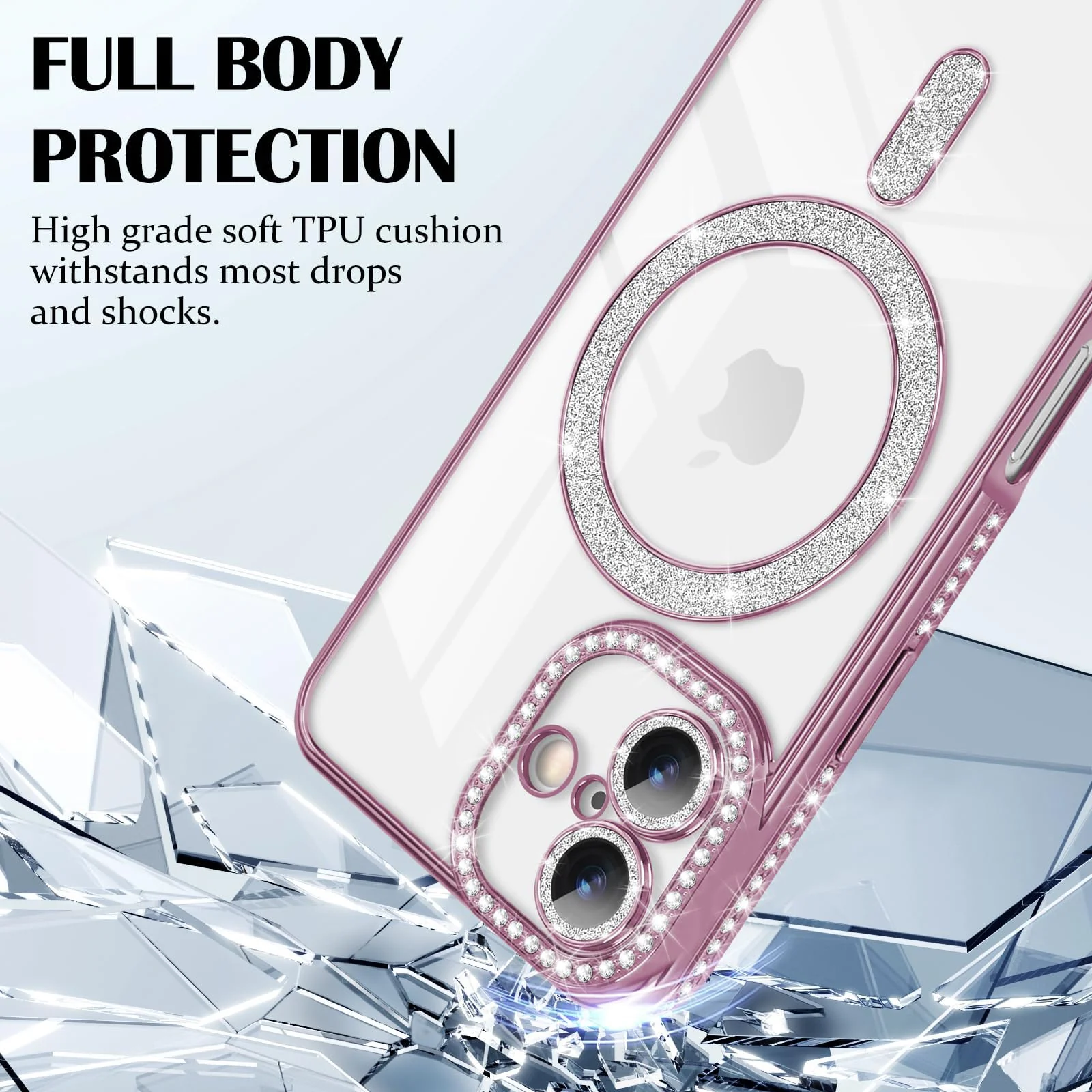 DL3 Mobilak MagSafe-Compatible Magnetic Case for iPhone 16 Plus with Camera Protection and Magnetic Car-Mount Support - Pink