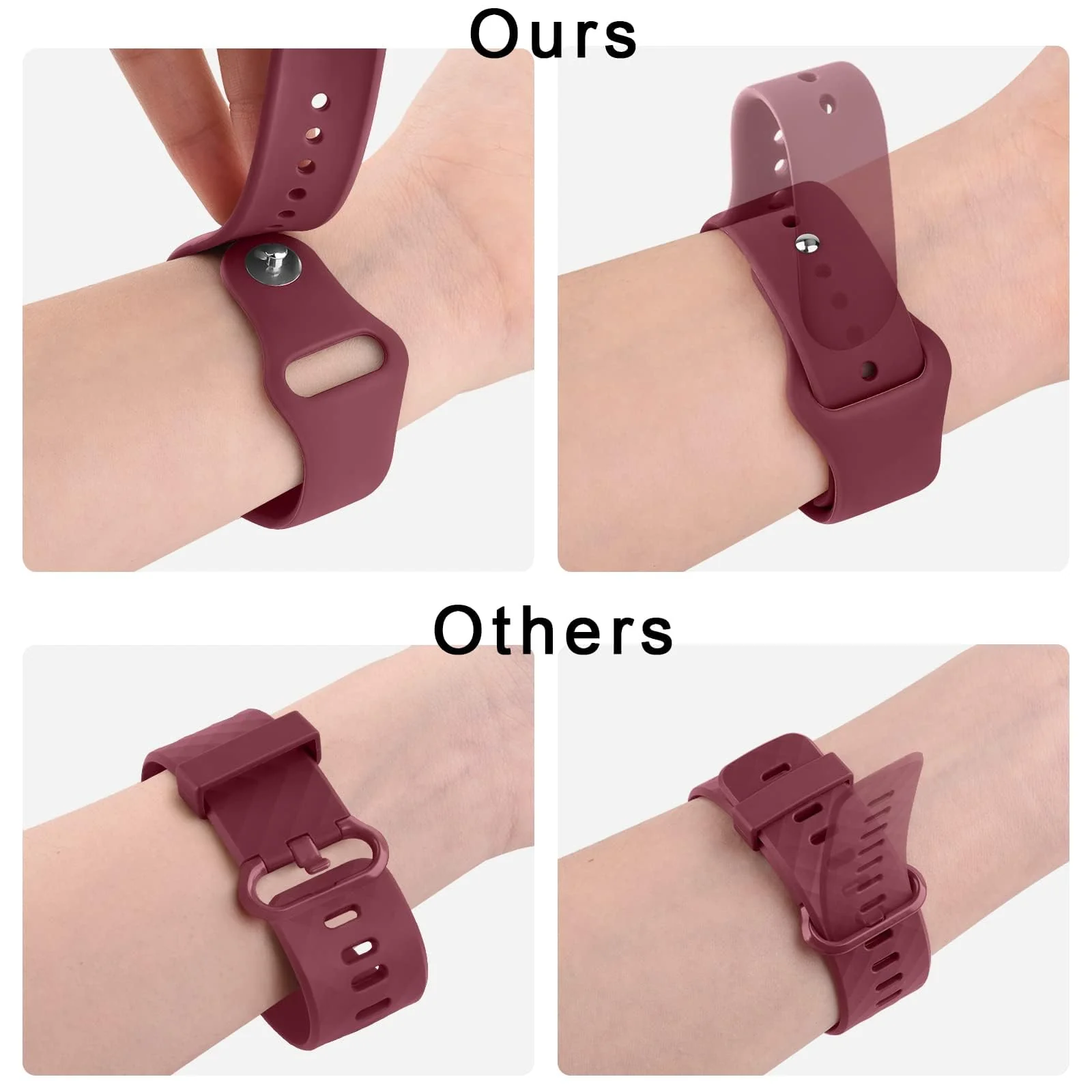 DL3 Mobilak Straps Compatible with Xiaomi Redmi Watch 5 Active/Redmi Watch 5 Lite Bracelets for Men Women, 22mm Soft Silicone Strap, Waterproof Adjustable Band Sports Replacement - Wine Red