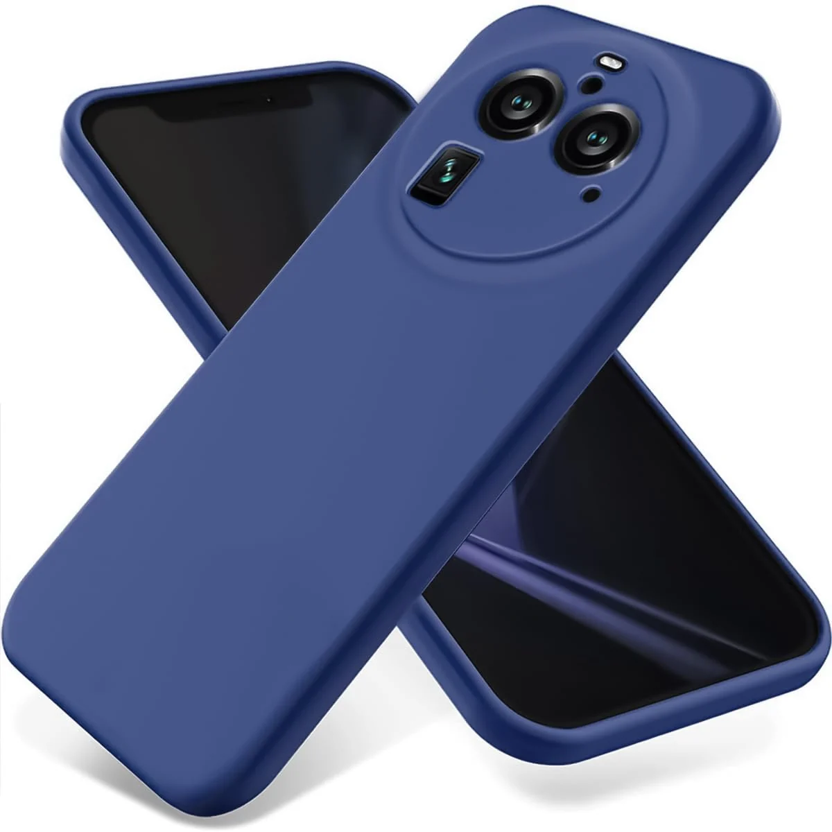 DL3 Mobilak Liquid Silicone Protective Case with Soft Microfiber Lining with Full Camera Protection for OPPO Find X6 Pro - Blue 1