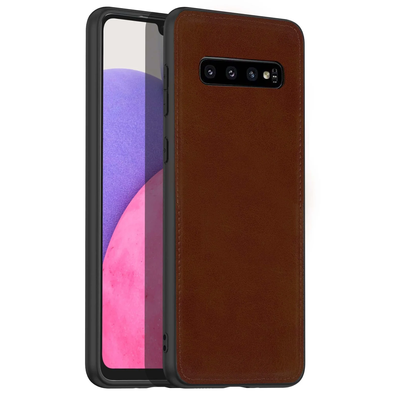 Dl3 Mobilak Case for Samsung Galaxy S10 Plus Leather Case,Anti-Drop, Anti-Shock, Non-Slip Texture,Simple Cell Phong Cover (Blue)
