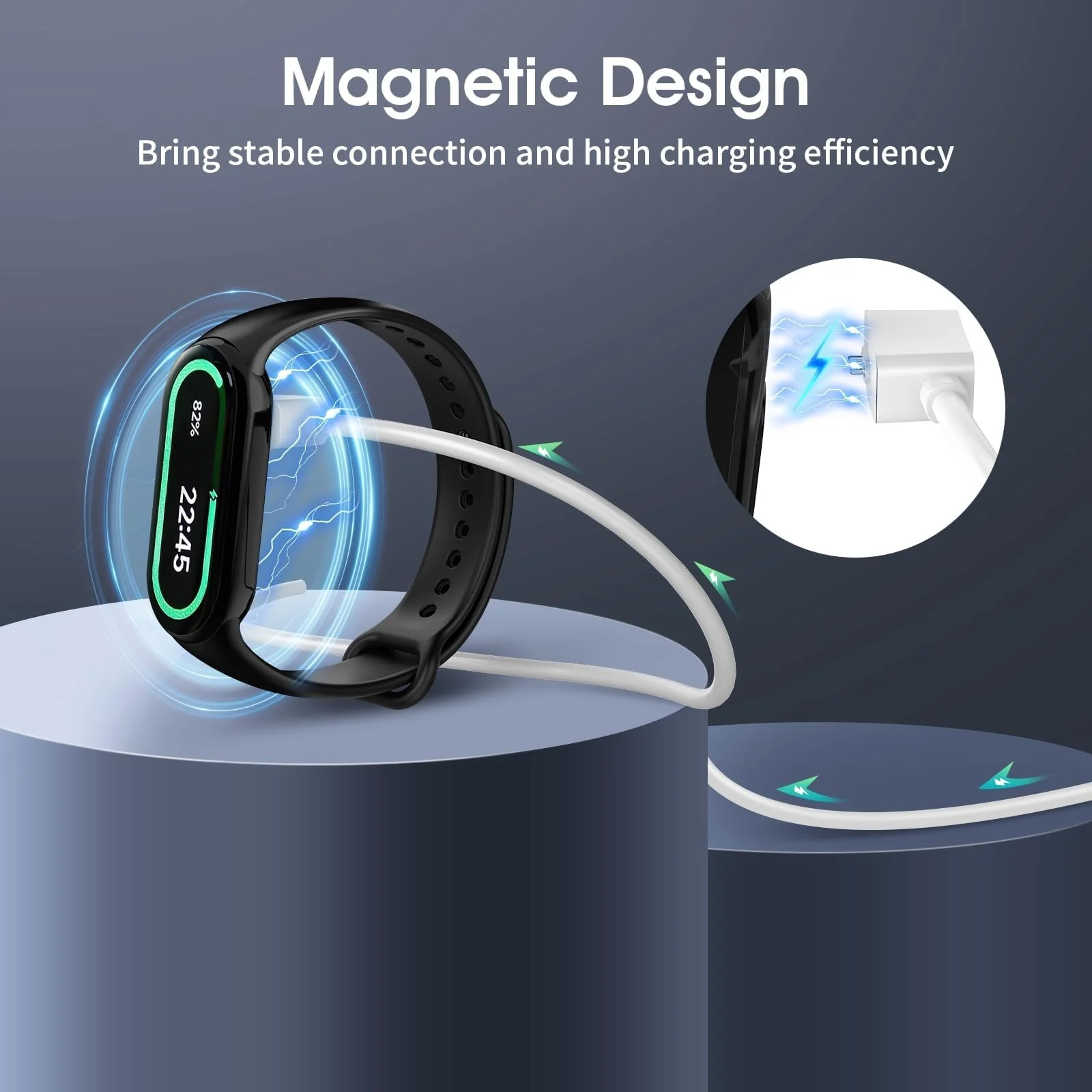 DL3 MOBILAK Charger For Xiaomi Redmi Watch 5/5 Active/5 Lite/4/3 Active/3 Lite, Redmi Band 2/3, 1m Portable Charging Cable For Xiaomi Smart Band 10/9/9 Pro/9 Active/Mi Band8/8 Pro/8 Active - White