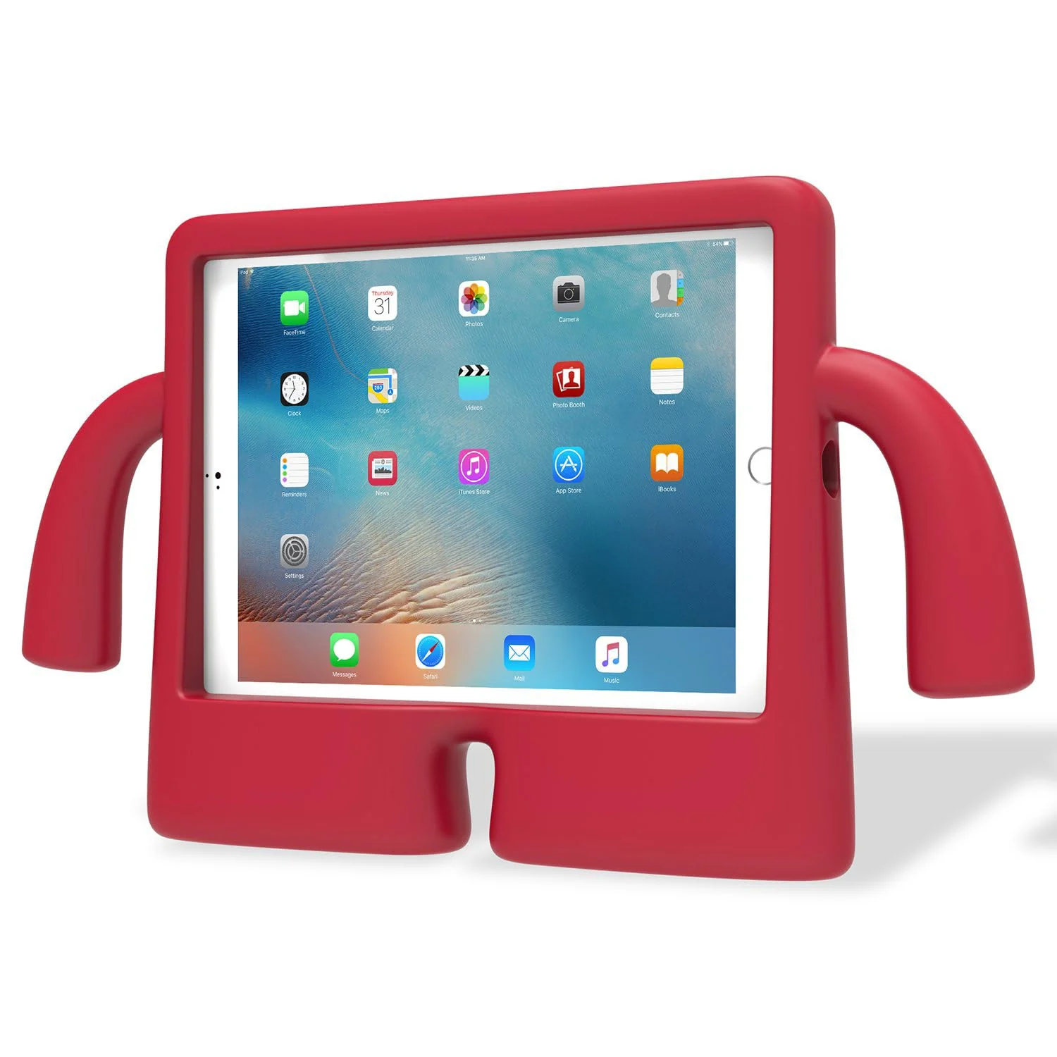 DL3 Mobilak Kids Case For iPad 6th/5th Generation (9.7 Inch, 2018/2017 Model), iPad Air 2 & 1st Case, iPad Pro 9.7 Case 2016 Case Shockproof Heavy Duty Cute Cover for Boys Girls - Red