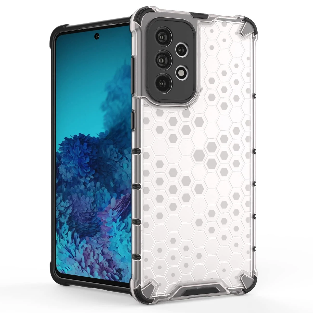 DL3 Mobilak Honeycomb Protective Case for Samsung Galaxy A72, Shock-absorbing protection, Transparent design, Slim, lightweight profile - Clear