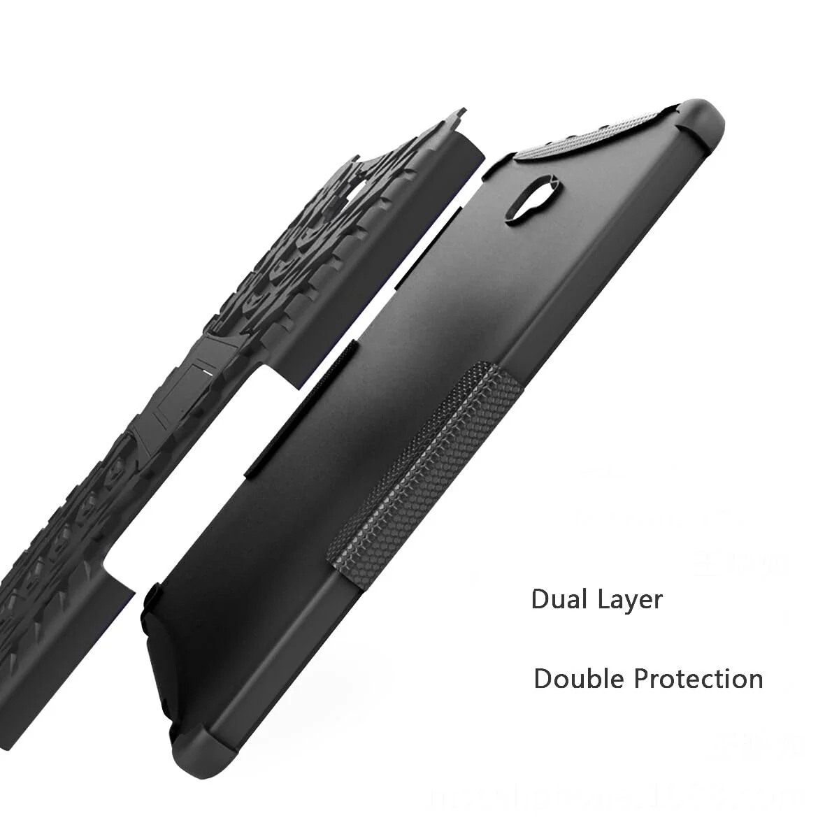 DL3 Mobilak Case For Samsung Galaxy Tab A 10.1 inch 2016 Release, SM-T580 T585 T587 Case, Hybrid Rugged Armor Heavy Duty 2 in 1 TPU + PC Combo Dual Layer Shockproof Case with Kickstand - Black