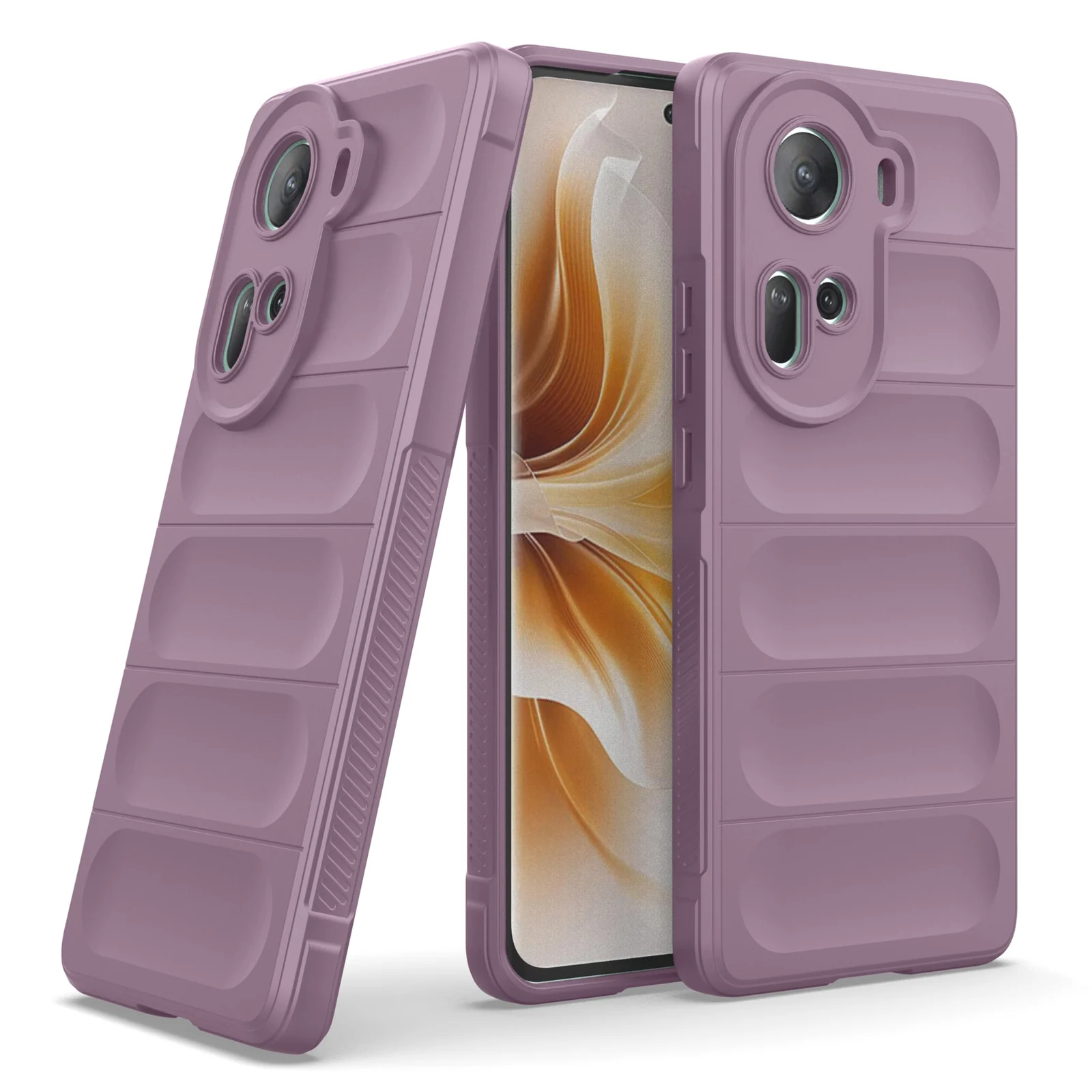 DL3 Mobilak Silicone Case for OPPO Reno 11 5G Heavy Duty Protective [Slim Fit] Shockproof Soft Flexible Protective Design Shock-Absorption TPU Cover With Camera Protection - Purple