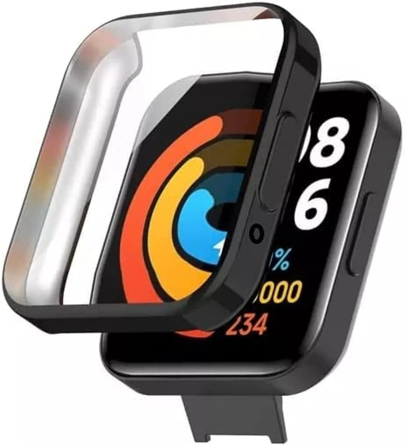 DL3 Mobilak Case Compatible with Xiaomi Mi Watch Lite Case All-Around Screen Protector Watch Soft TPU Shockproof Cover Slim Guard Thin Bumper Shell Protector - Black