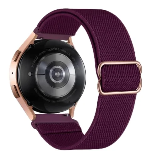 22MM Strap Nylon Loop Band For Xiaomi Redmi Watch 5 Active/5 Lite/for Samsung Galaxy Watch 46MM/Watch 3 45MM/Gear S3/for Huawei watch (GT7 GT6 GT5 GT4 GT3 46MM)/GT2E/GT 7 Pro/GT 6 Pro (Plum)